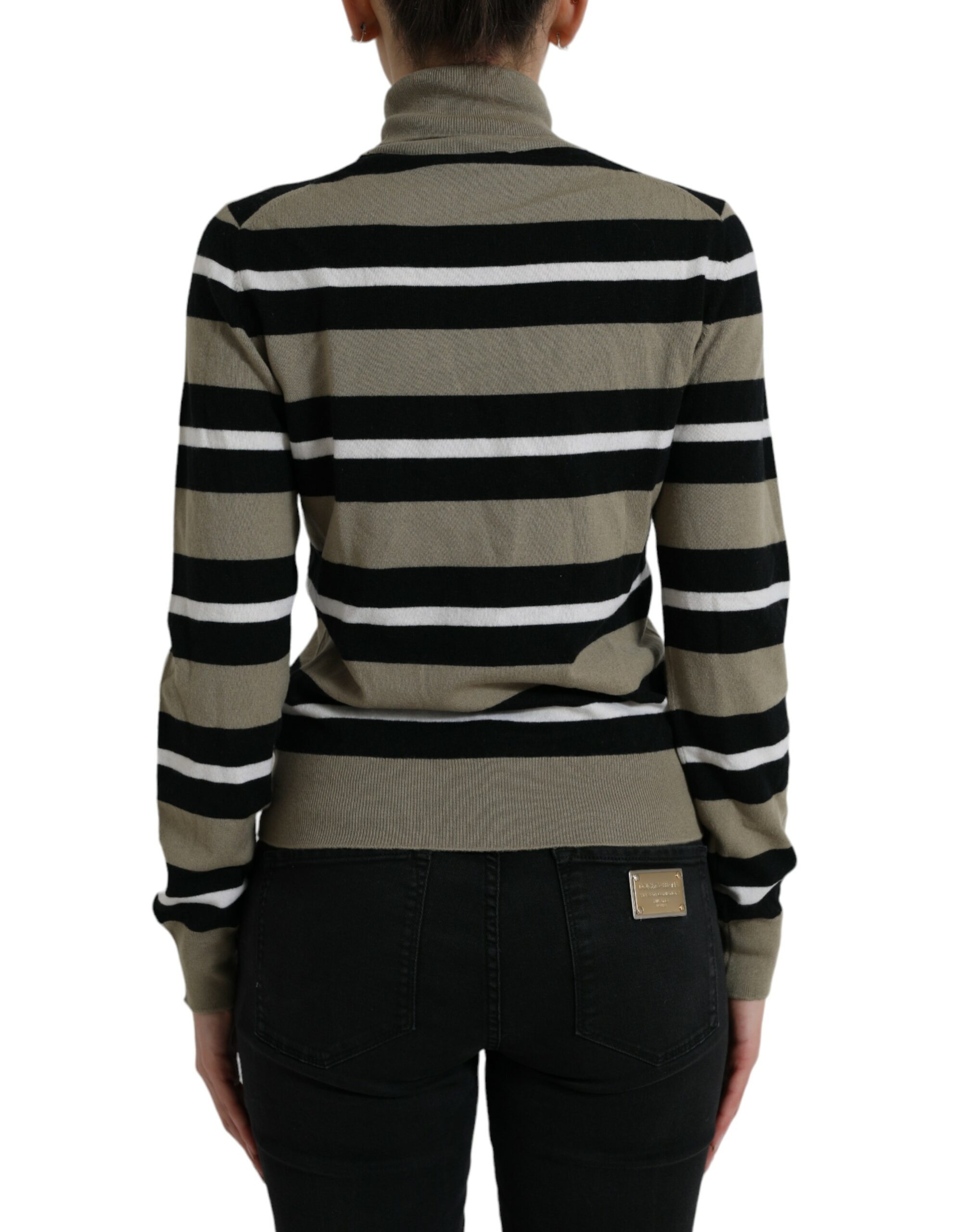 Dolce & Gabbana Multicolor Stripe Wool Logo Pullover Sweater - Image 3