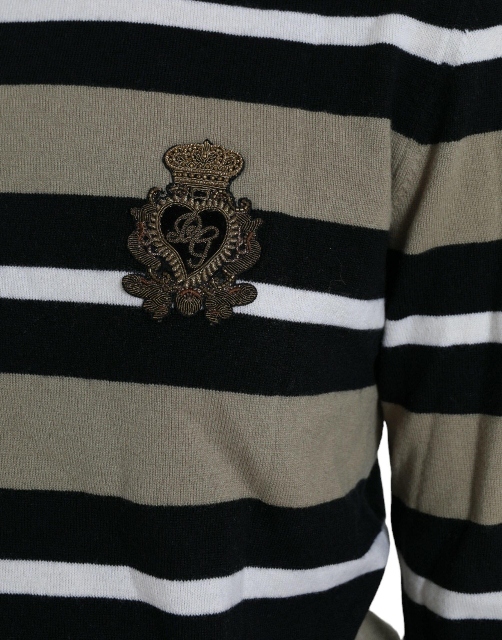 Dolce & Gabbana Multicolor Stripe Wool Logo Pullover Sweater - Image 5
