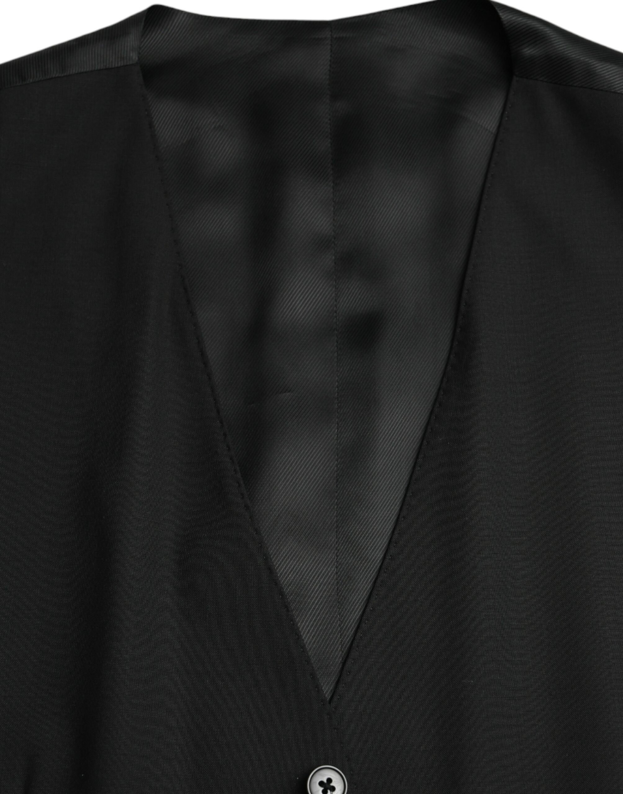 Dolce & Gabbana Black Wool Formal Dress Waistcoat Vest - Image 6