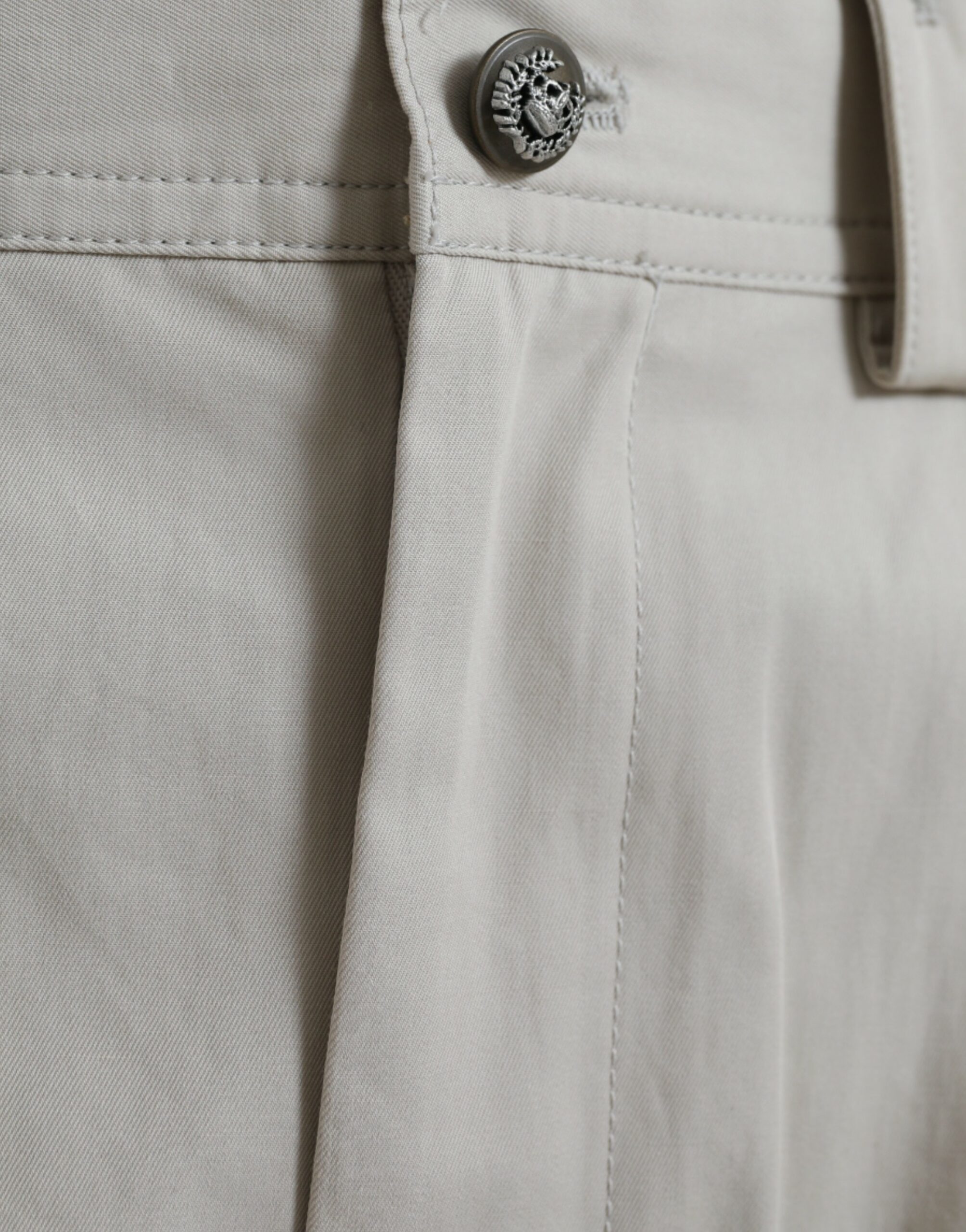 Dolce & Gabbana Beige Cotton High Waist Tapered Pants - Image 5