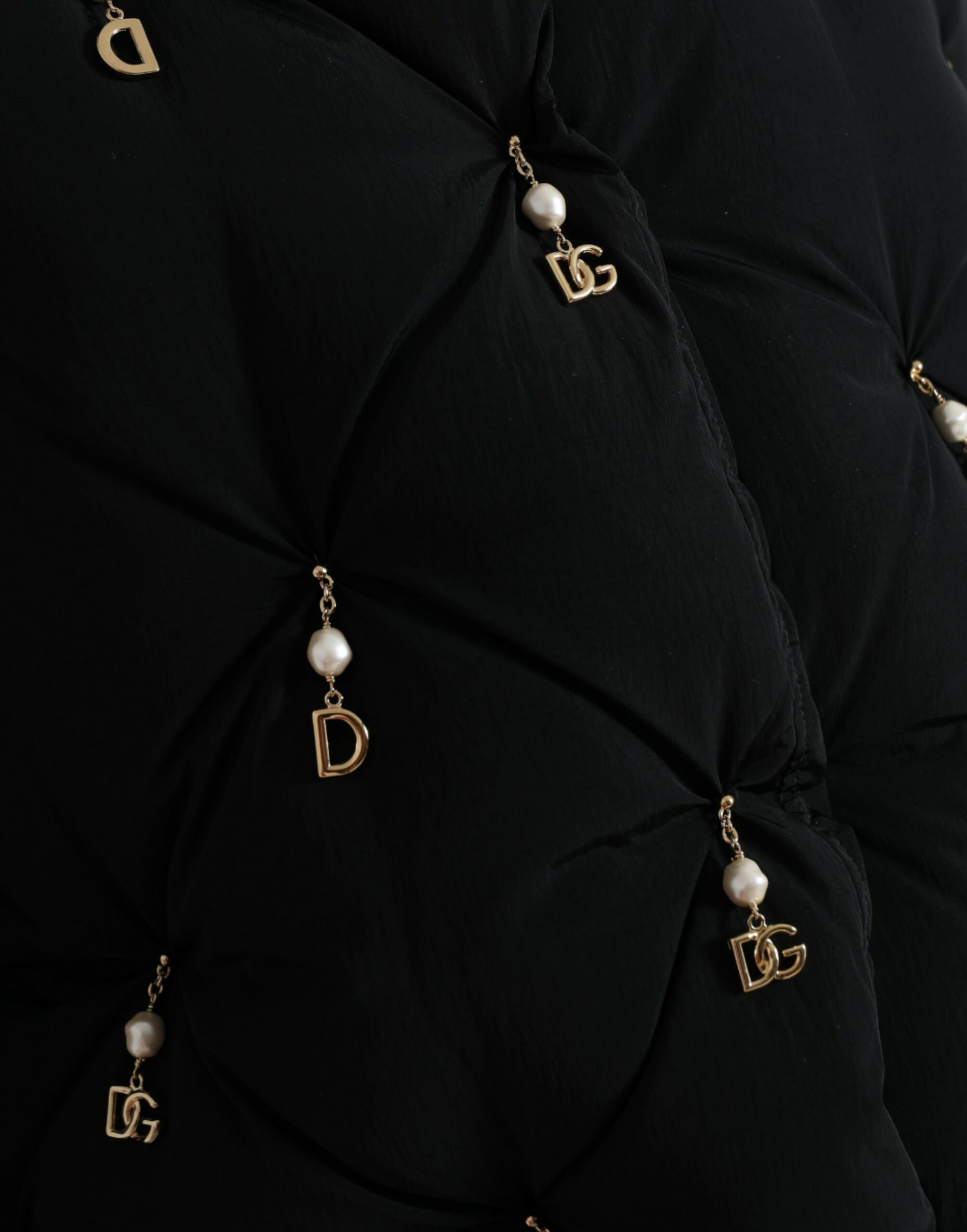 Dolce & Gabbana Black Embellished Quilted Shell Bomber Jacket - Image 5