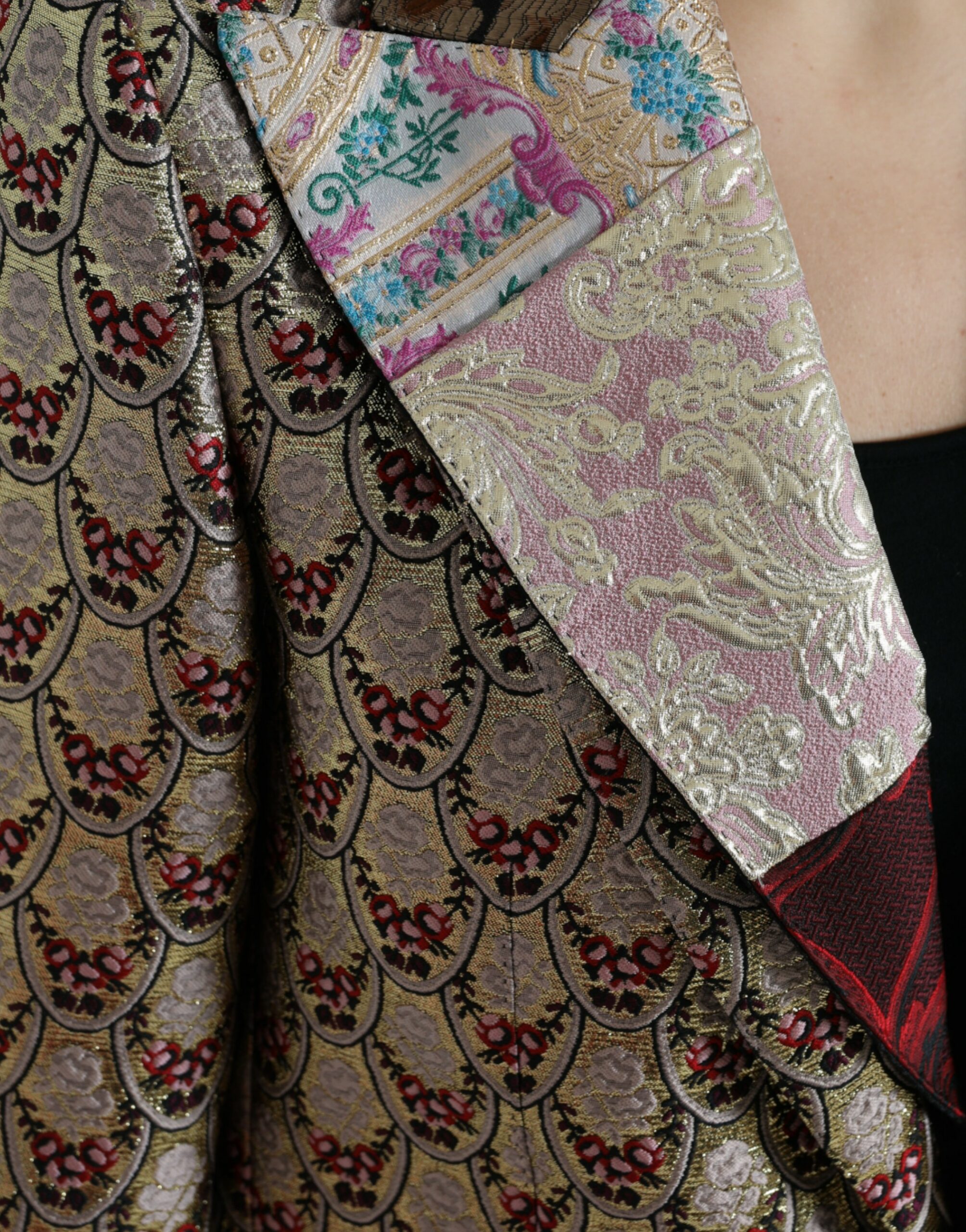 Dolce & Gabbana Multicolor Floral Patchwork Jacquard Jacket - Image 5