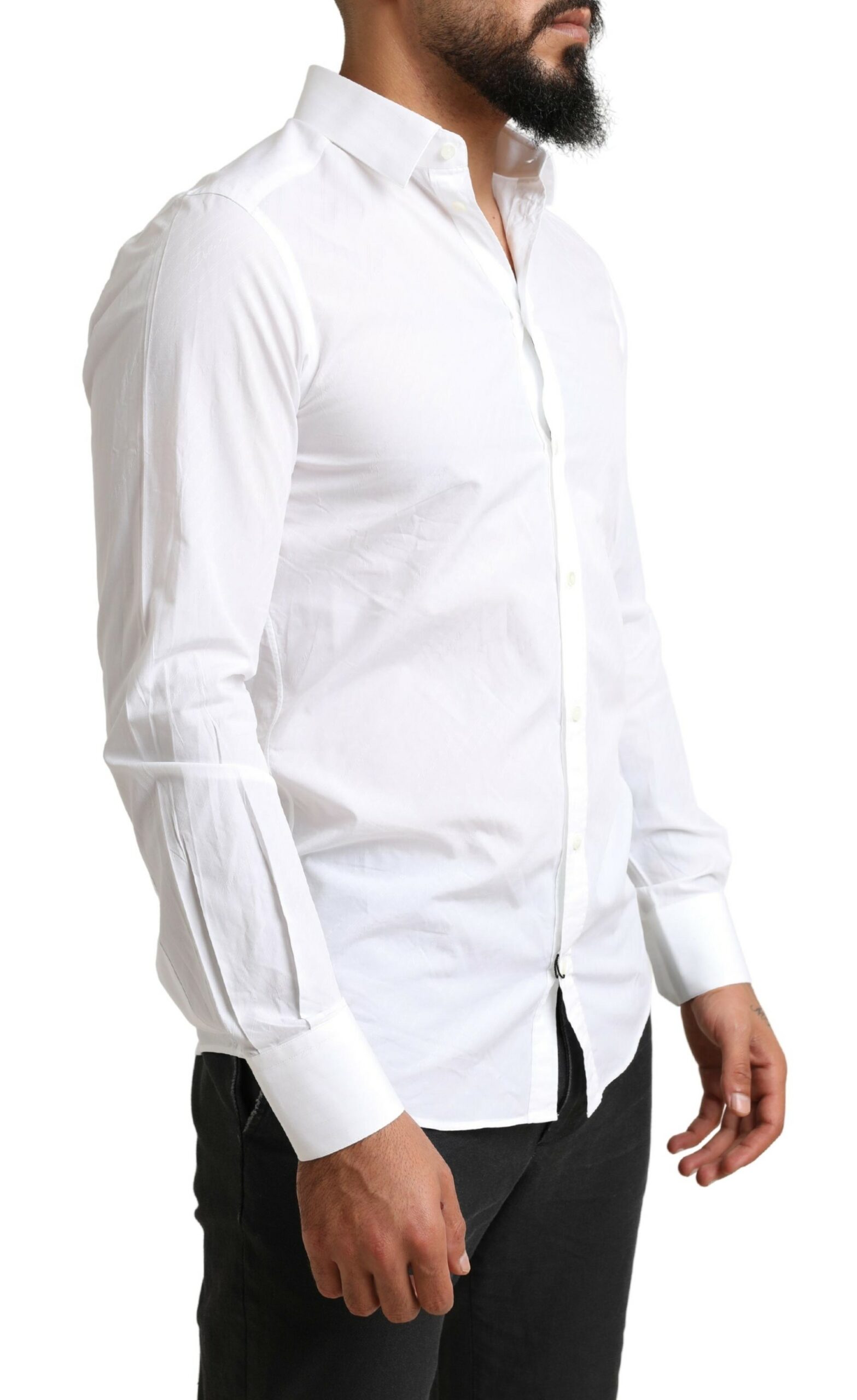 Dolce & Gabbana White MARTINI Cotton Dress Formal Shirt - Image 2