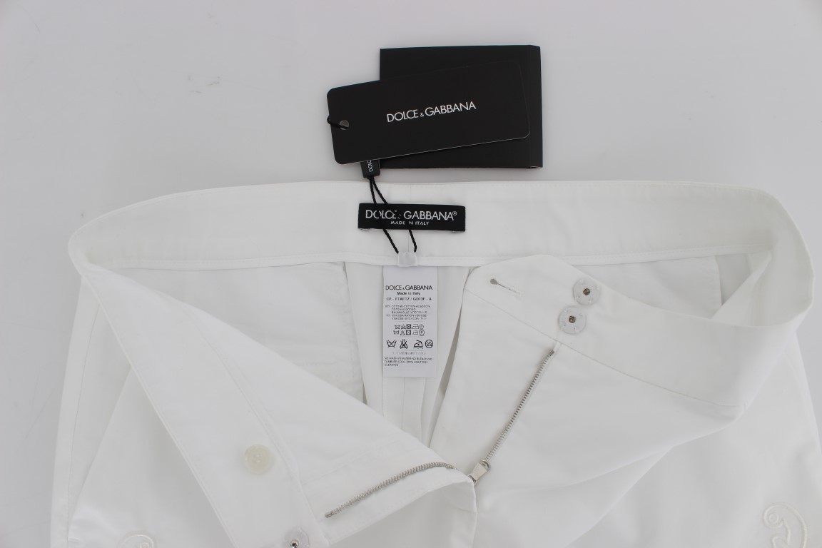 Dolce & Gabbana White Floral Cutout Dress Sicily Pants - Image 5