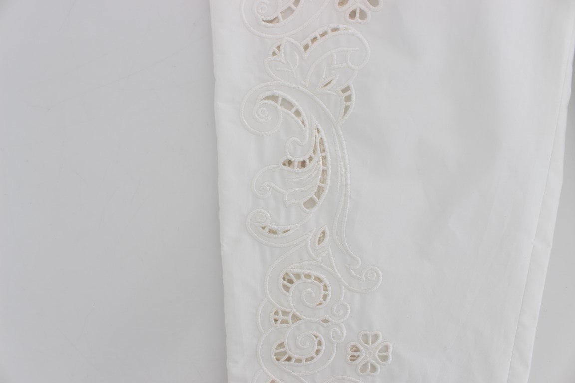 Dolce & Gabbana White Floral Cutout Dress Sicily Pants - Image 6