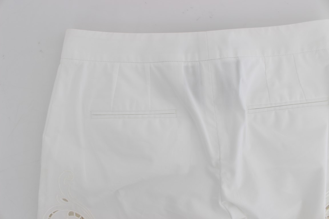 Dolce & Gabbana White Floral Cutout Dress Sicily Pants - Image 7