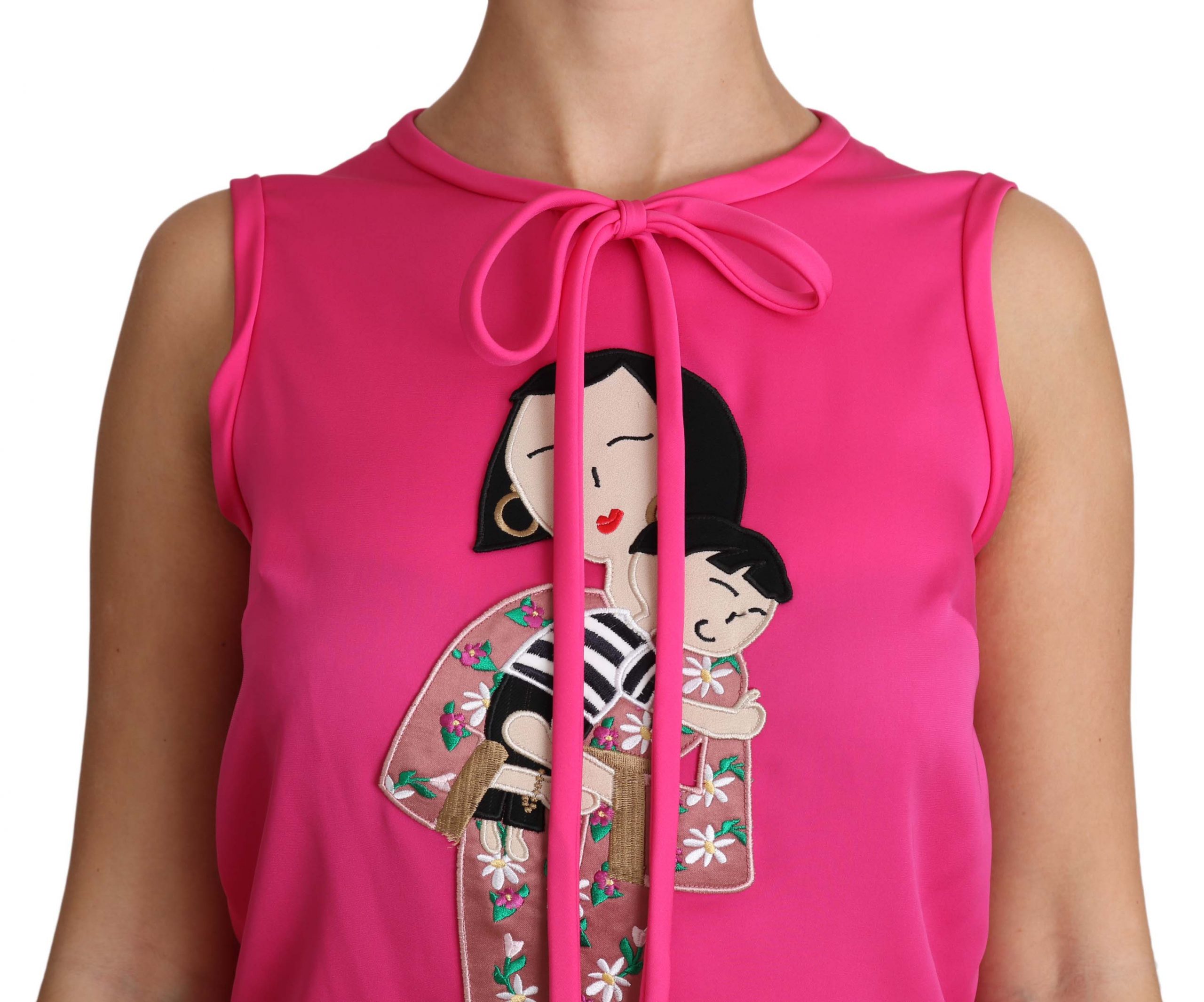 Dolce & Gabbana Pink Family Silk Tank Mama Blouse Top Shirt - Image 2