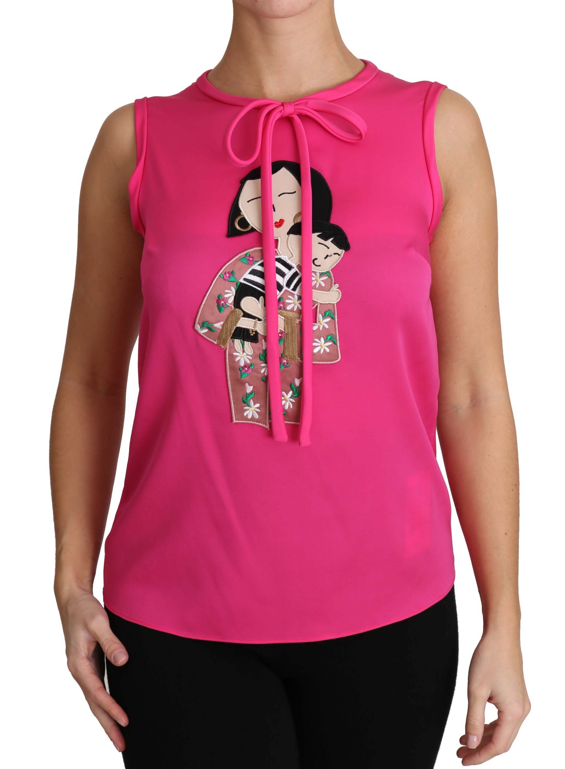 Dolce & Gabbana Pink Family Silk Tank Mama Blouse Top Shirt - Image 3