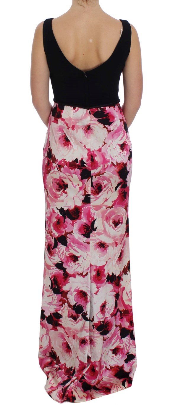 Dolce & Gabbana Pink Floral Print Long Maxi Sheath Dress - Image 3