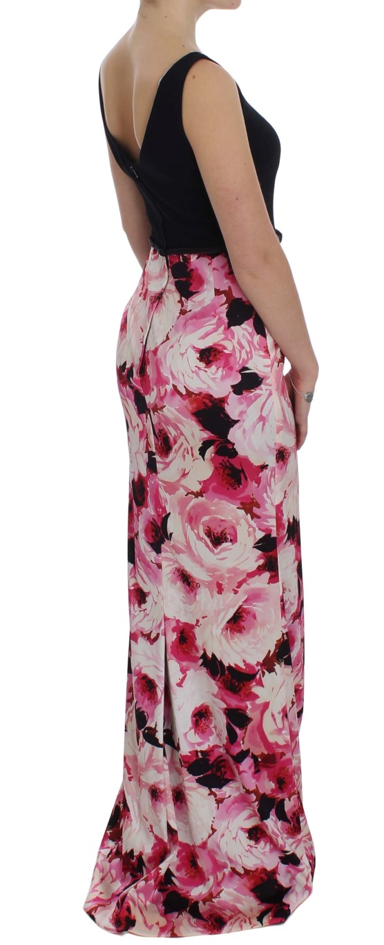 Dolce & Gabbana Pink Floral Print Long Maxi Sheath Dress - Image 4