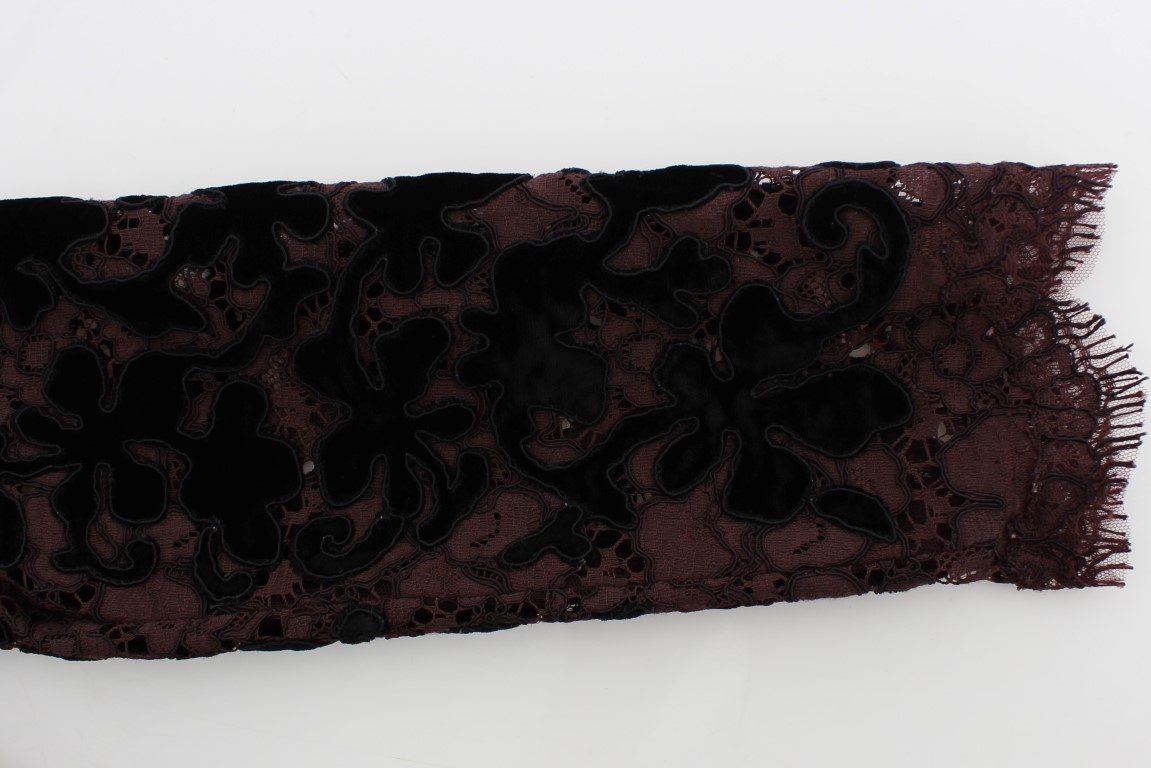 Dolce & Gabbana Purple Floral Lace Ricamo Maxi Dress - Image 8