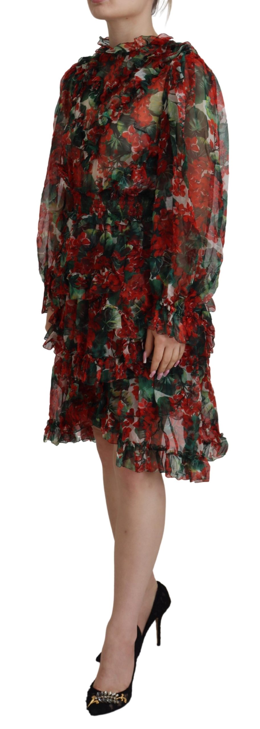 Dolce & Gabbana Multicolor Geranium A-line Knee Length Dress - Image 2