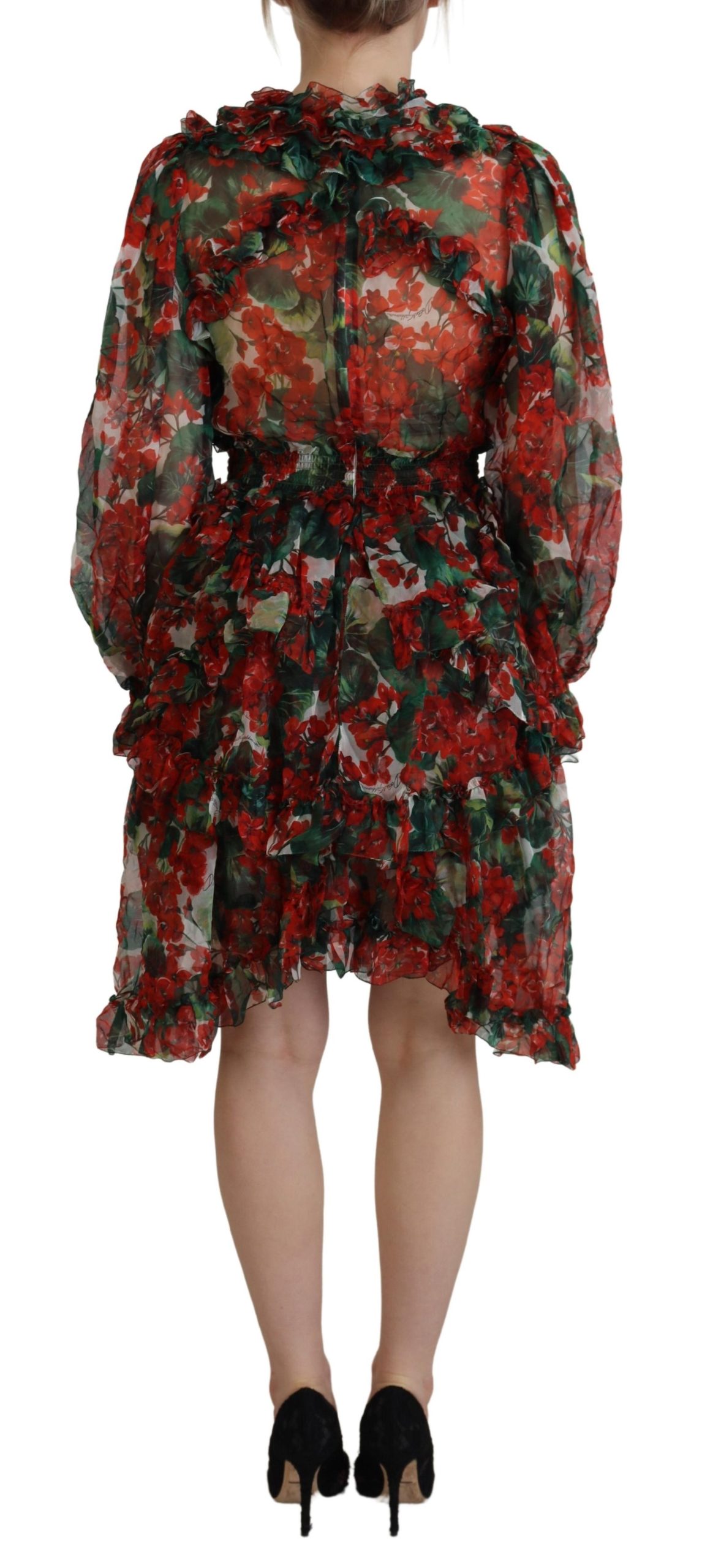 Dolce & Gabbana Multicolor Geranium A-line Knee Length Dress - Image 3