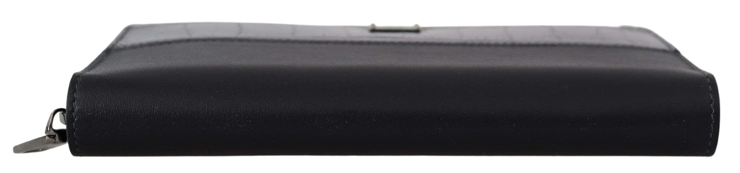 Dolce & Gabbana Black Zip Around Continental Clutch Leather Wallet - Image 4