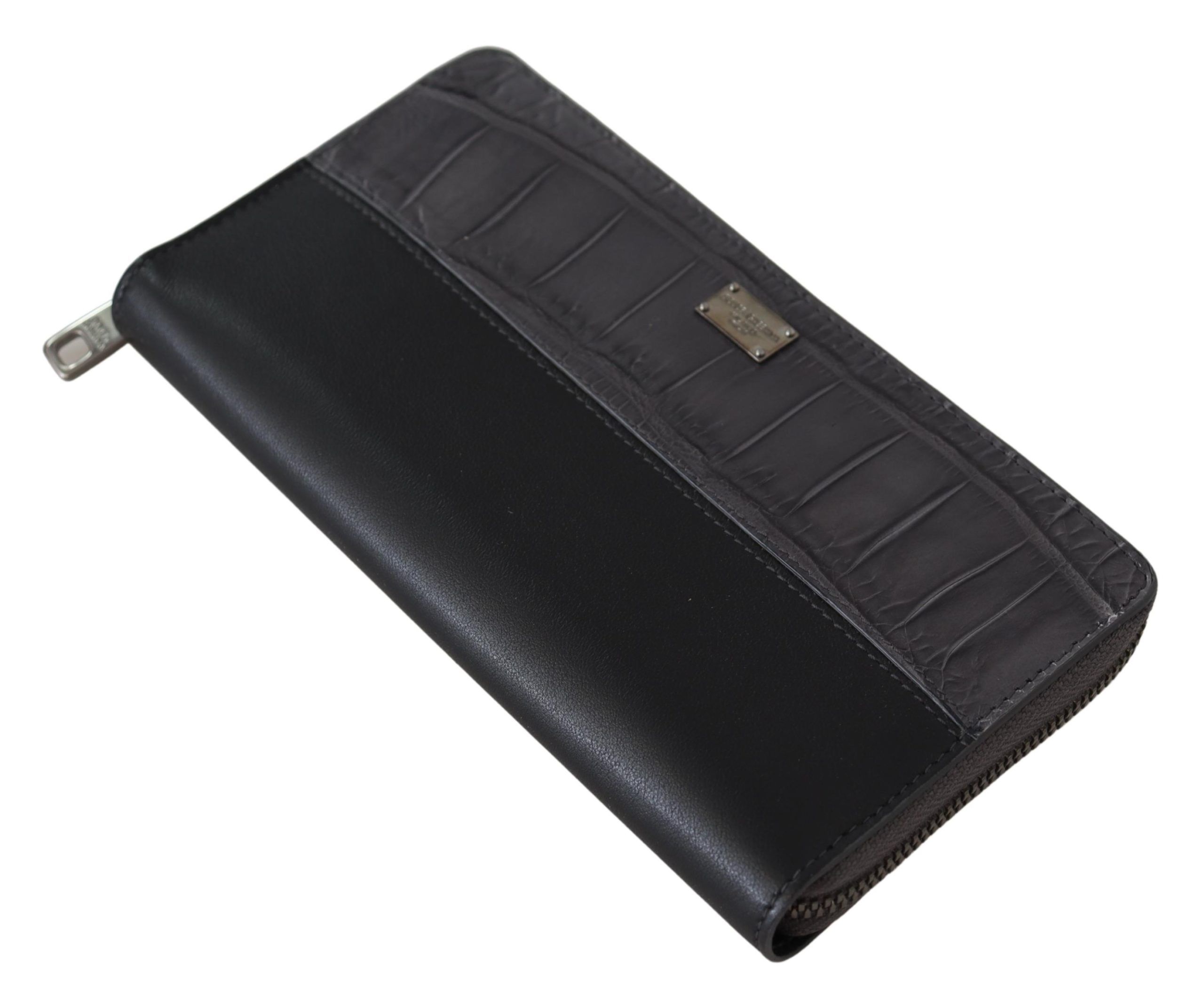 Dolce & Gabbana Black Zip Around Continental Clutch Leather Wallet - Image 5