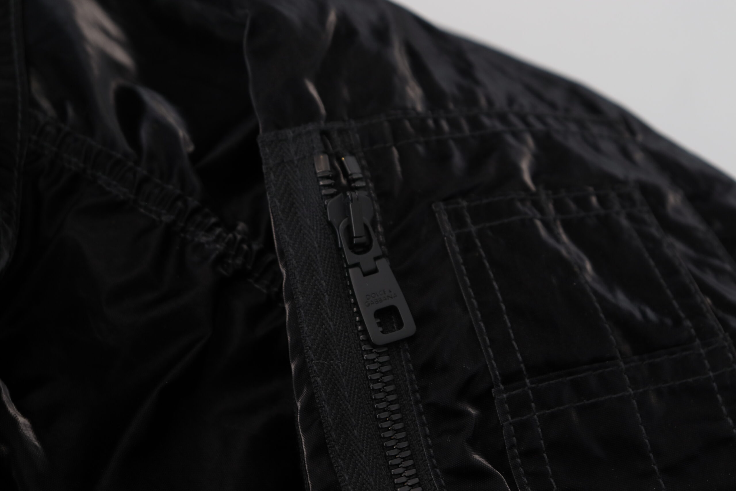 Dolce & Gabbana Black Nylon Hooded Full Zip Bomber Jacket - Image 6