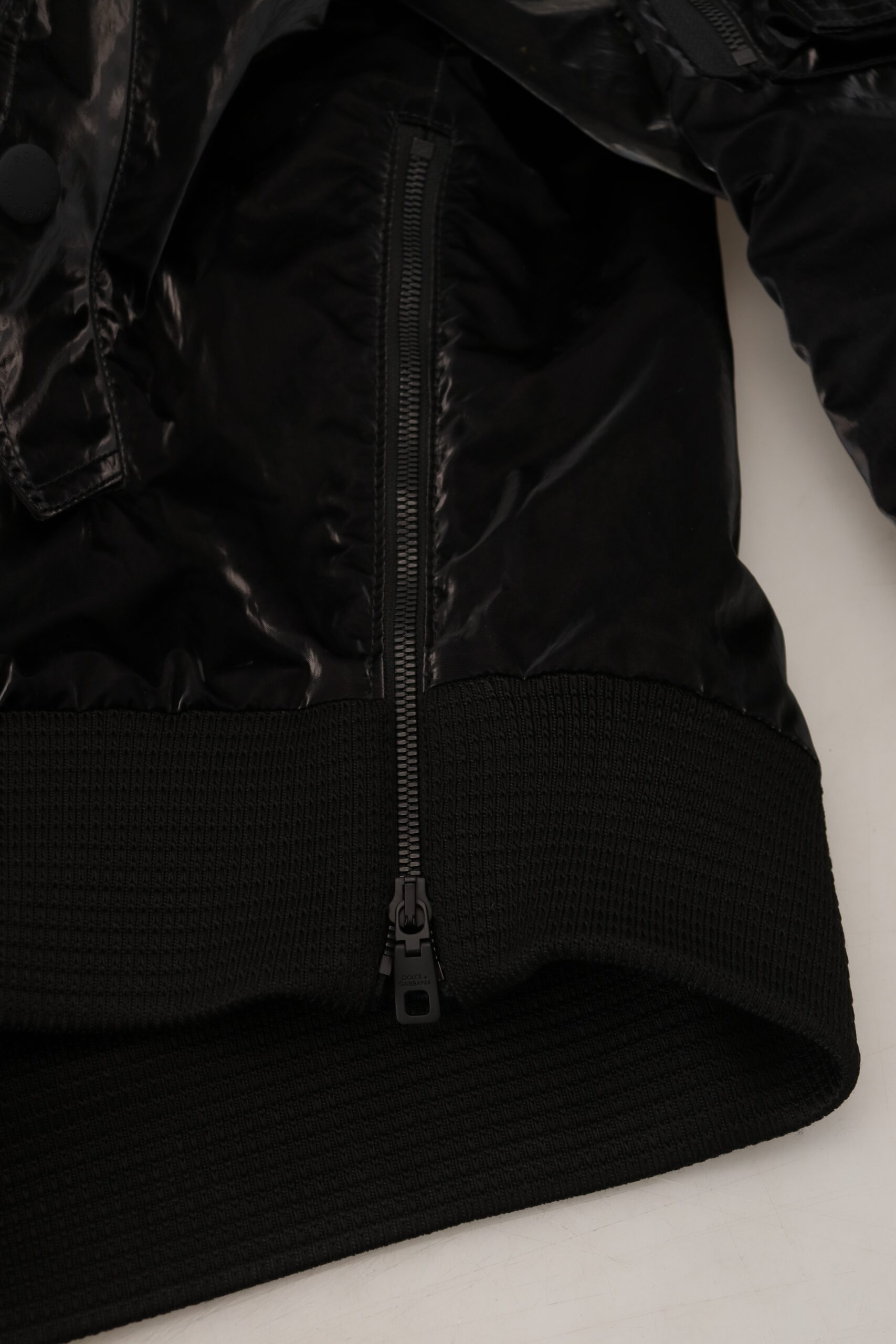 Dolce & Gabbana Black Nylon Hooded Full Zip Bomber Jacket - Image 8