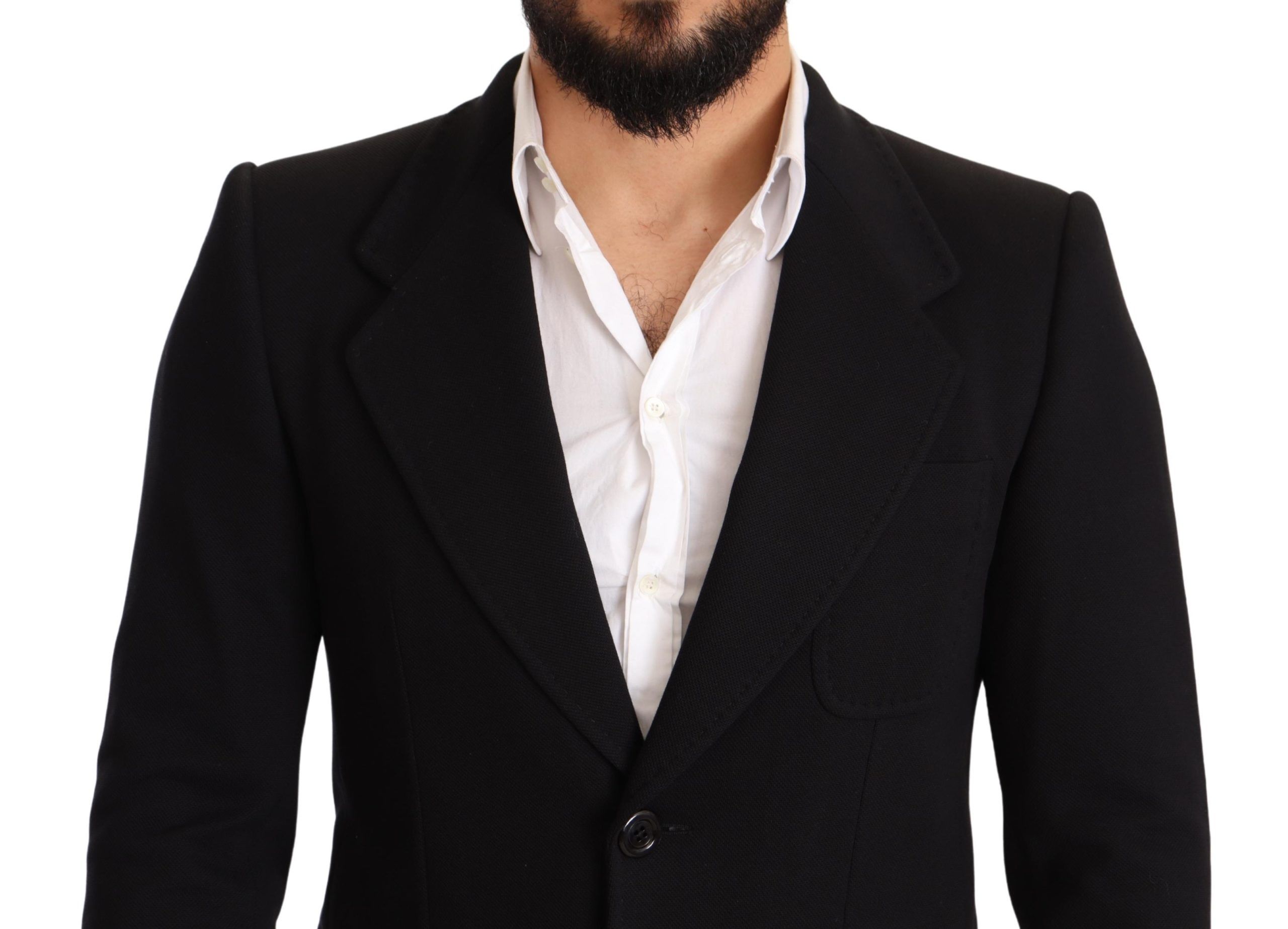 Dolce & Gabbana Black Cotton Slim Fit Coat Jacket Blazer - Image 4