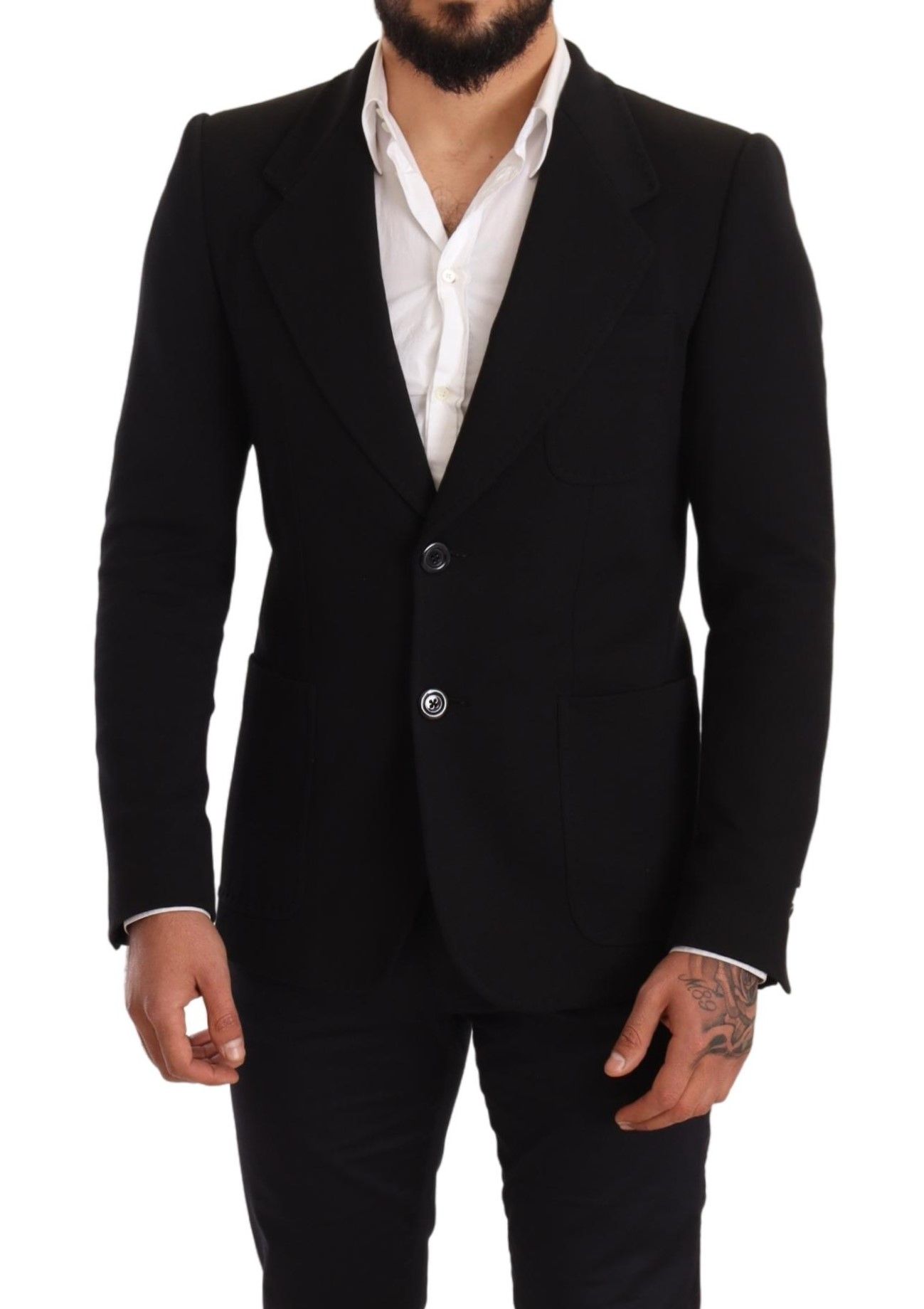 Dolce & Gabbana Black Cotton Slim Fit Coat Jacket Blazer - Image 5