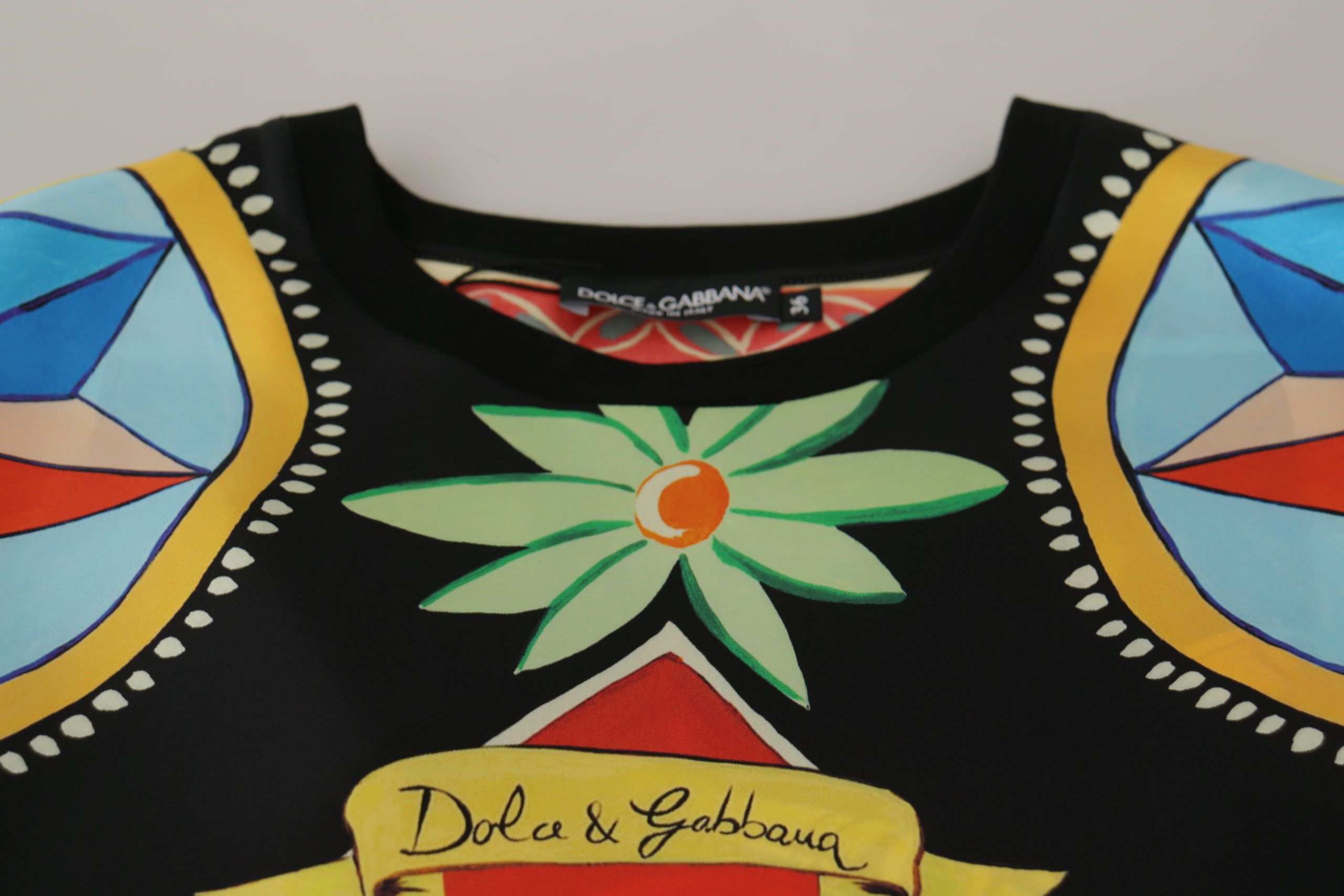 Dolce & Gabbana Multicolor Soldier Carretto Silk Top T-shirt - Image 3