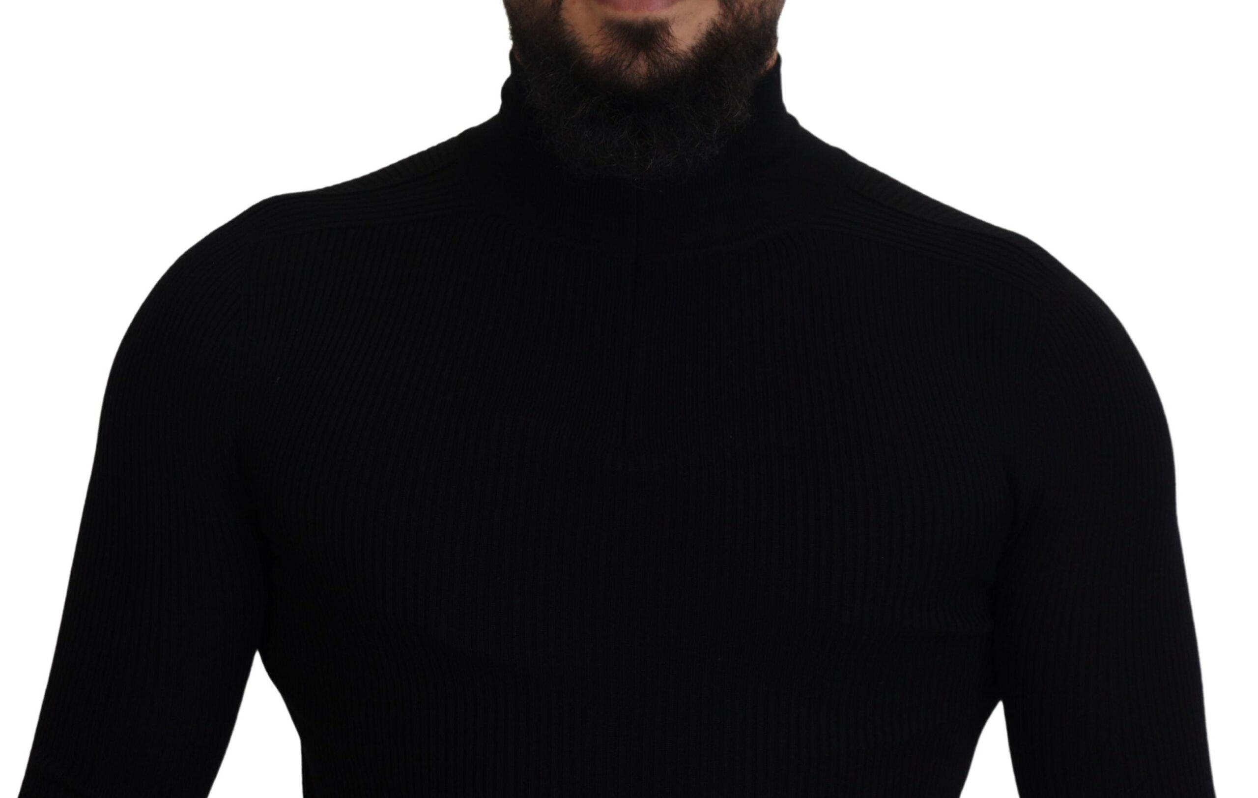 Dolce & Gabbana Black Half Zip Turtleneck Pullover Sweater - Image 4