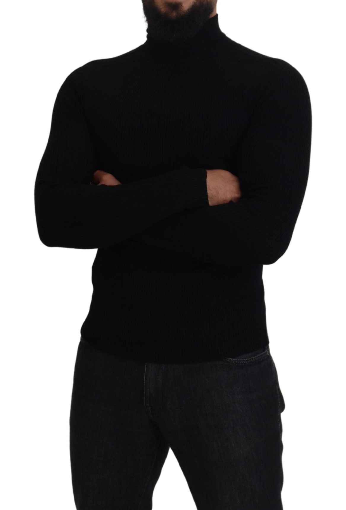Dolce & Gabbana Black Half Zip Turtleneck Pullover Sweater - Image 5
