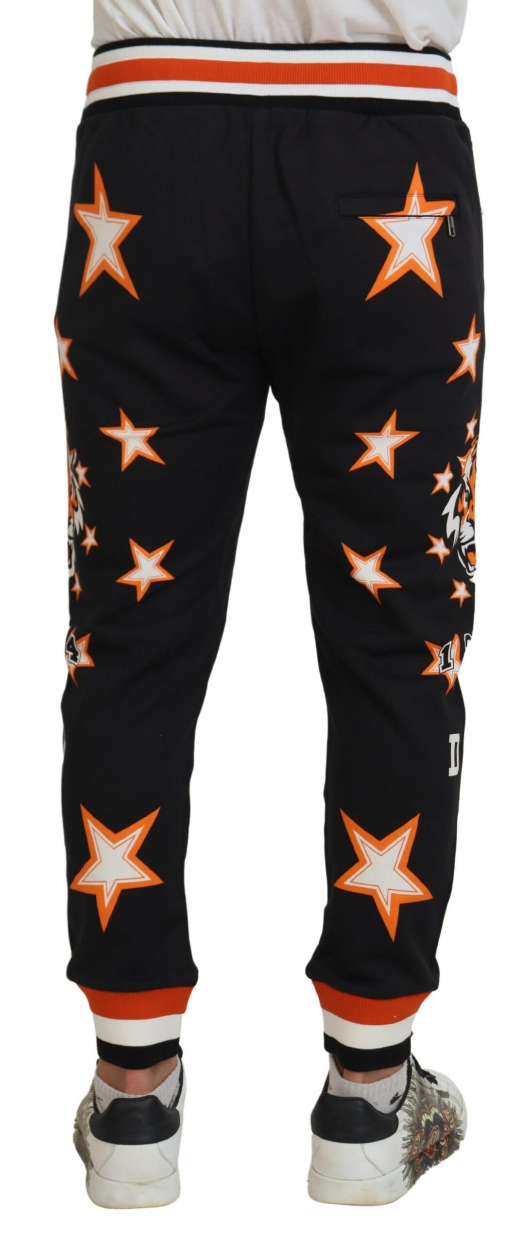 Dolce & Gabbana Black Orange Star Trousers Sport Pants - Image 5