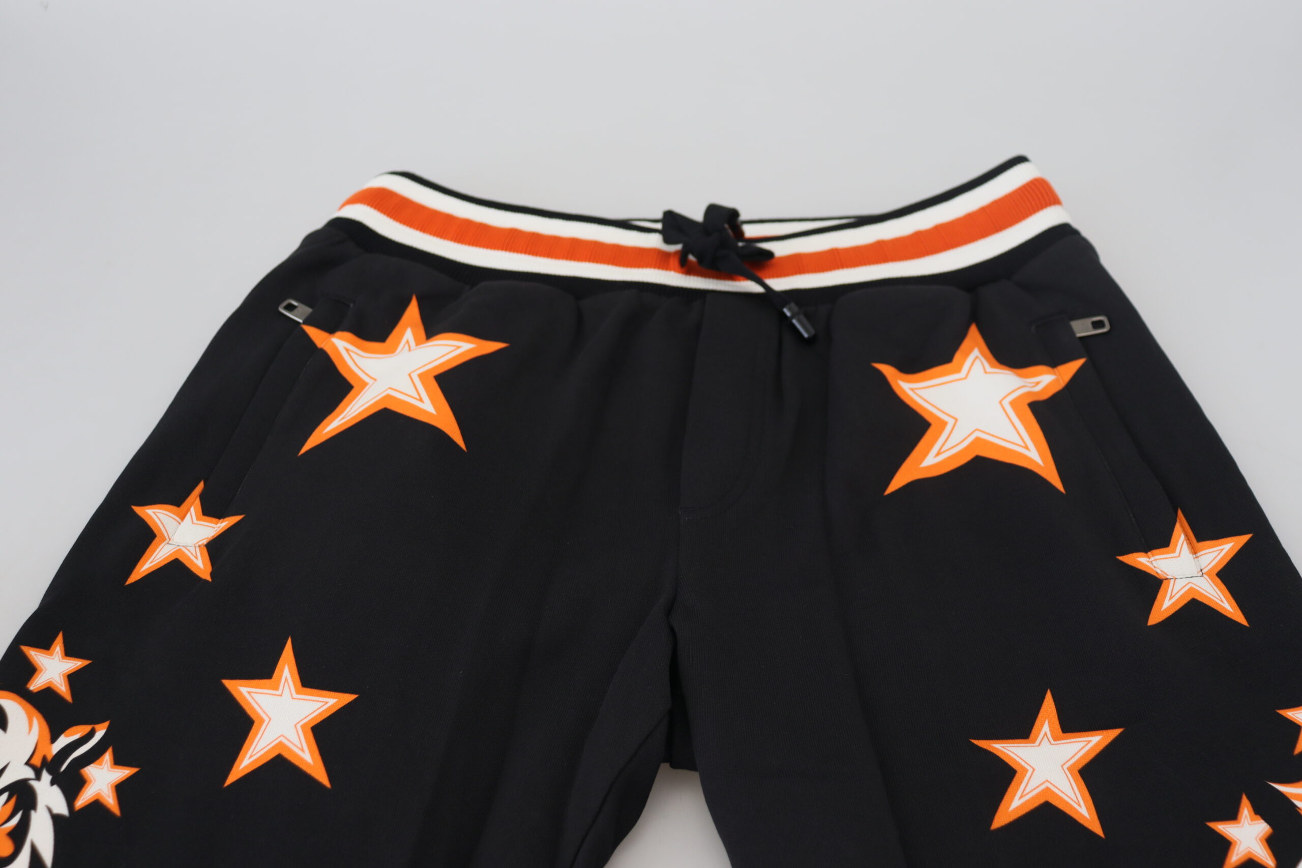 Dolce & Gabbana Black Orange Star Trousers Sport Pants - Image 3