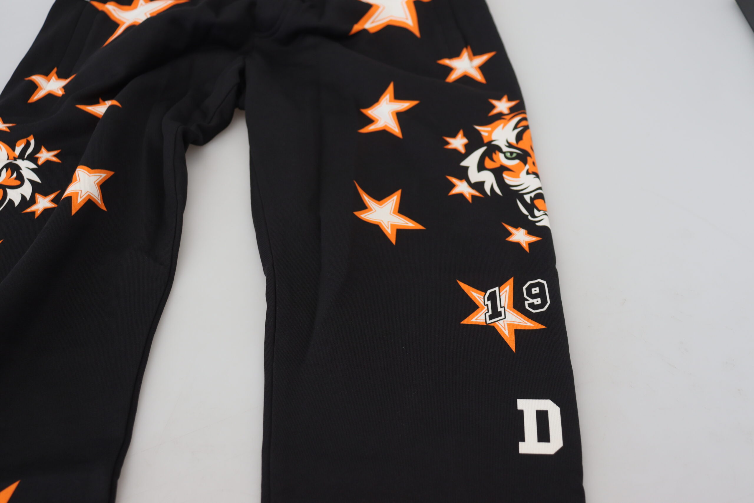 Dolce & Gabbana Black Orange Star Trousers Sport Pants - Image 4
