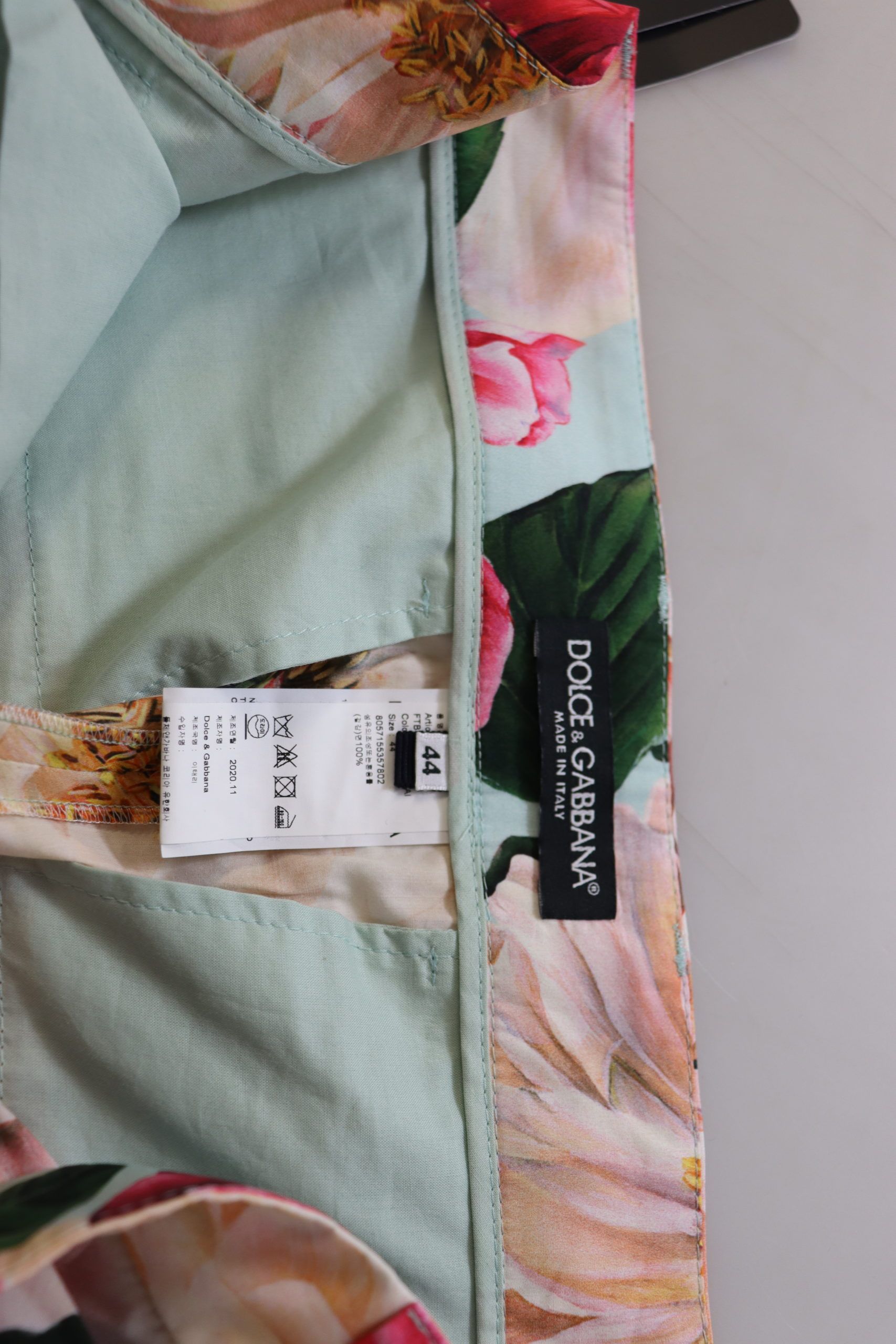 Dolce & Gabbana Multicolor Flora Printed High Waist Cropped Trouser Pants - Image 6