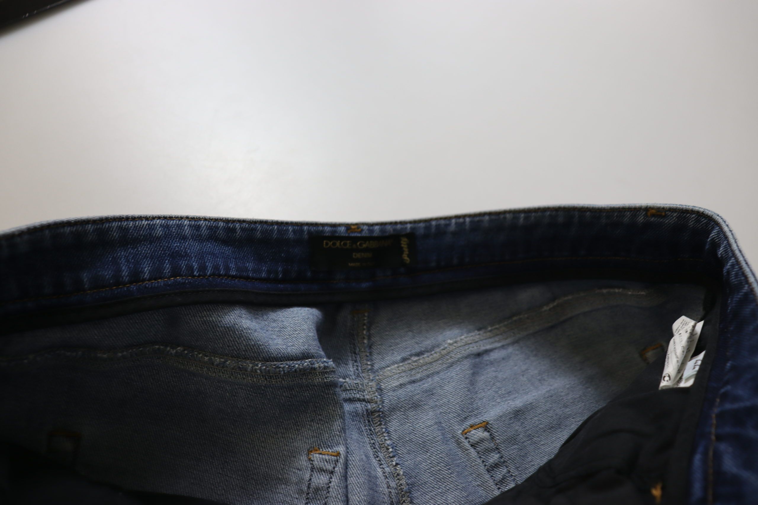 Dolce & Gabbana Blue Washed Cotton Skinny Low Waist Denim Jeans - Image 7