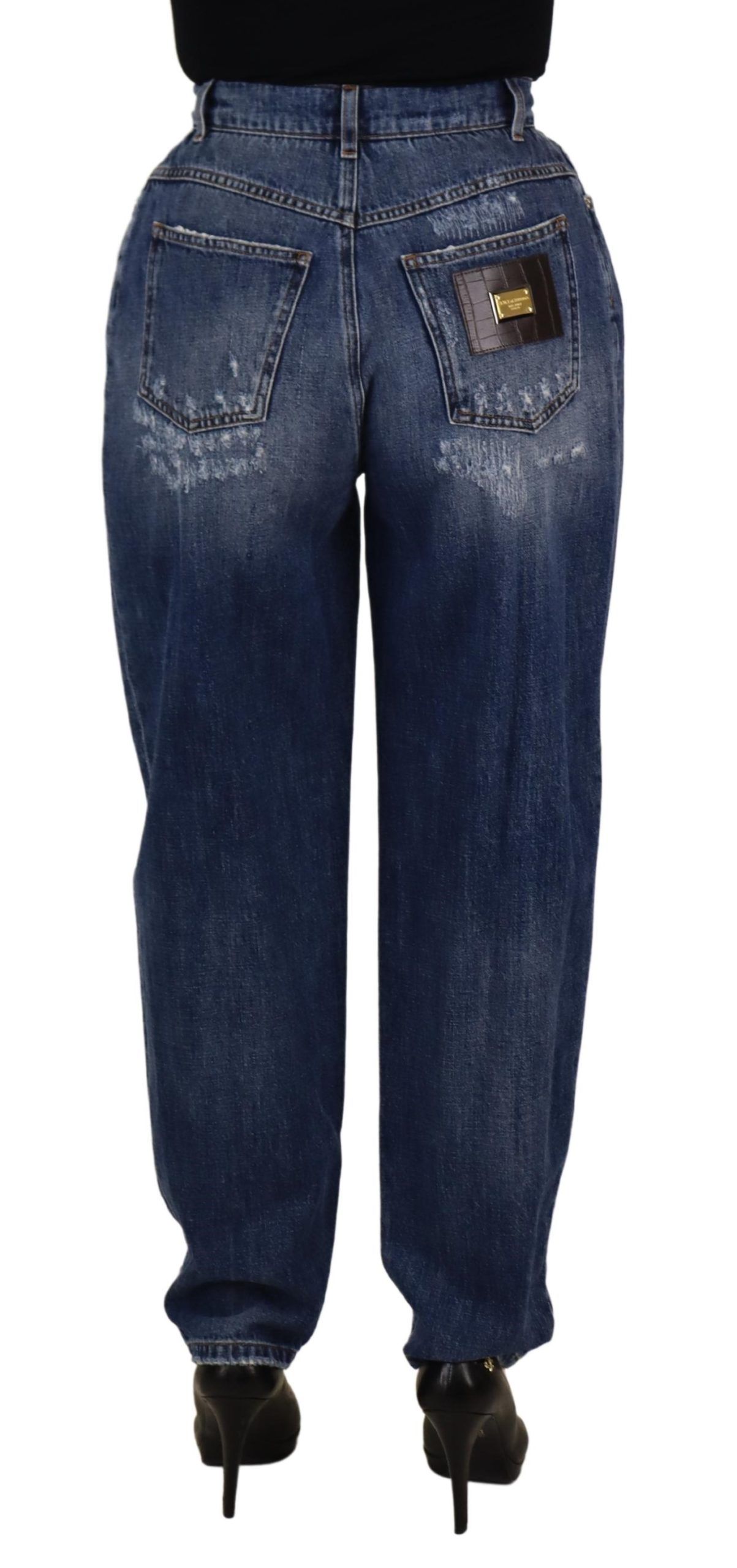 Dolce & Gabbana Blue Washed High Waist Loose Fit Pants - Image 2