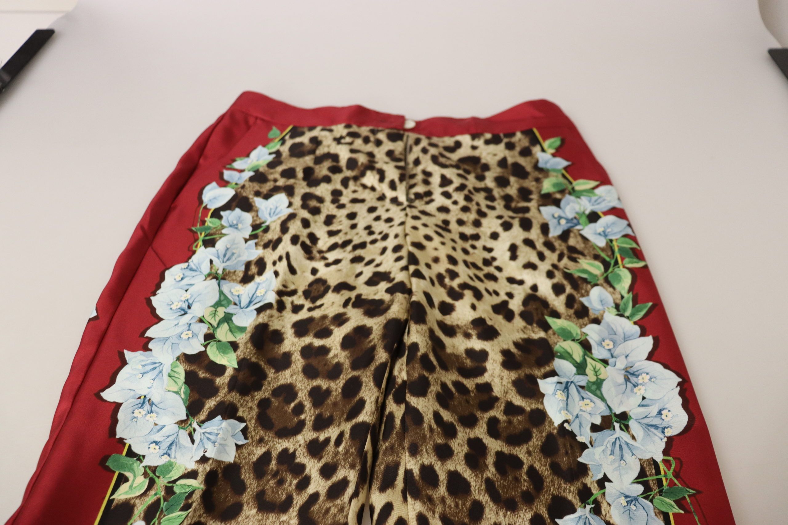 Dolce & Gabbana Multicolor Leopard Flora Printed Mid Waist Trouser Pants - Image 4
