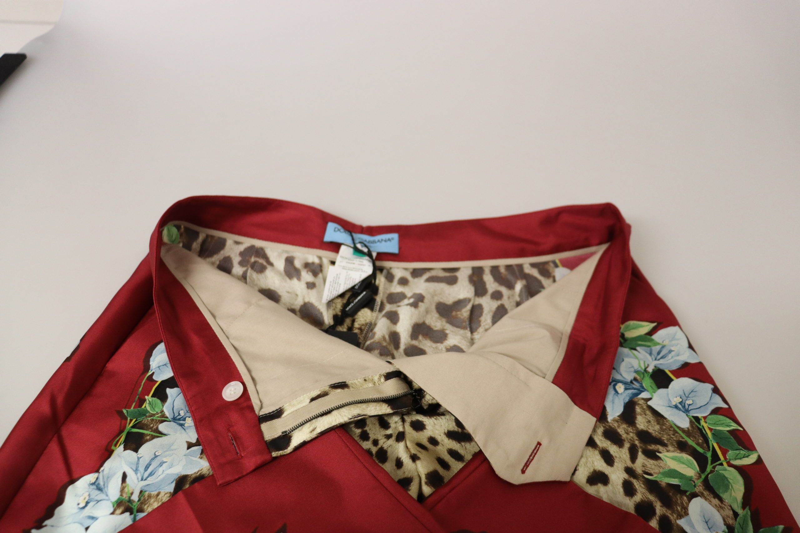 Dolce & Gabbana Multicolor Leopard Flora Printed Mid Waist Trouser Pants - Image 5