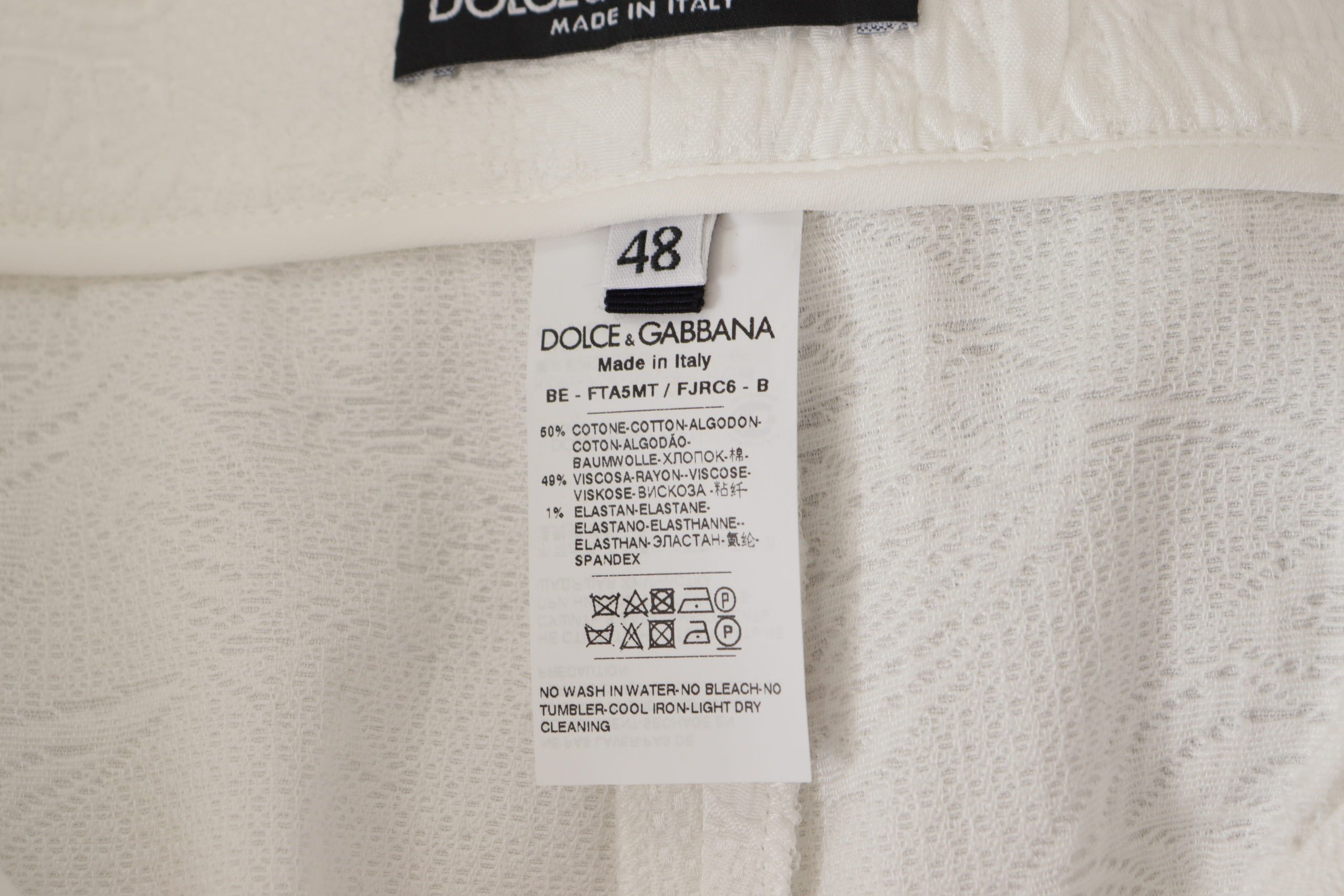 Dolce & Gabbana White High Waist Culotte Cotton Shorts - Image 6