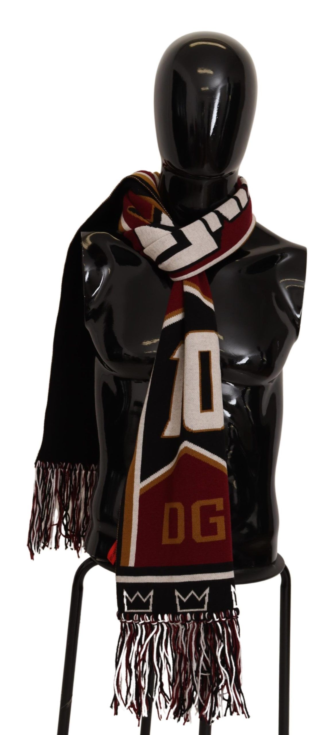 Dolce & Gabbana Multicolor Wool Knit DG King Shawl Wrap Scarf - Image 5