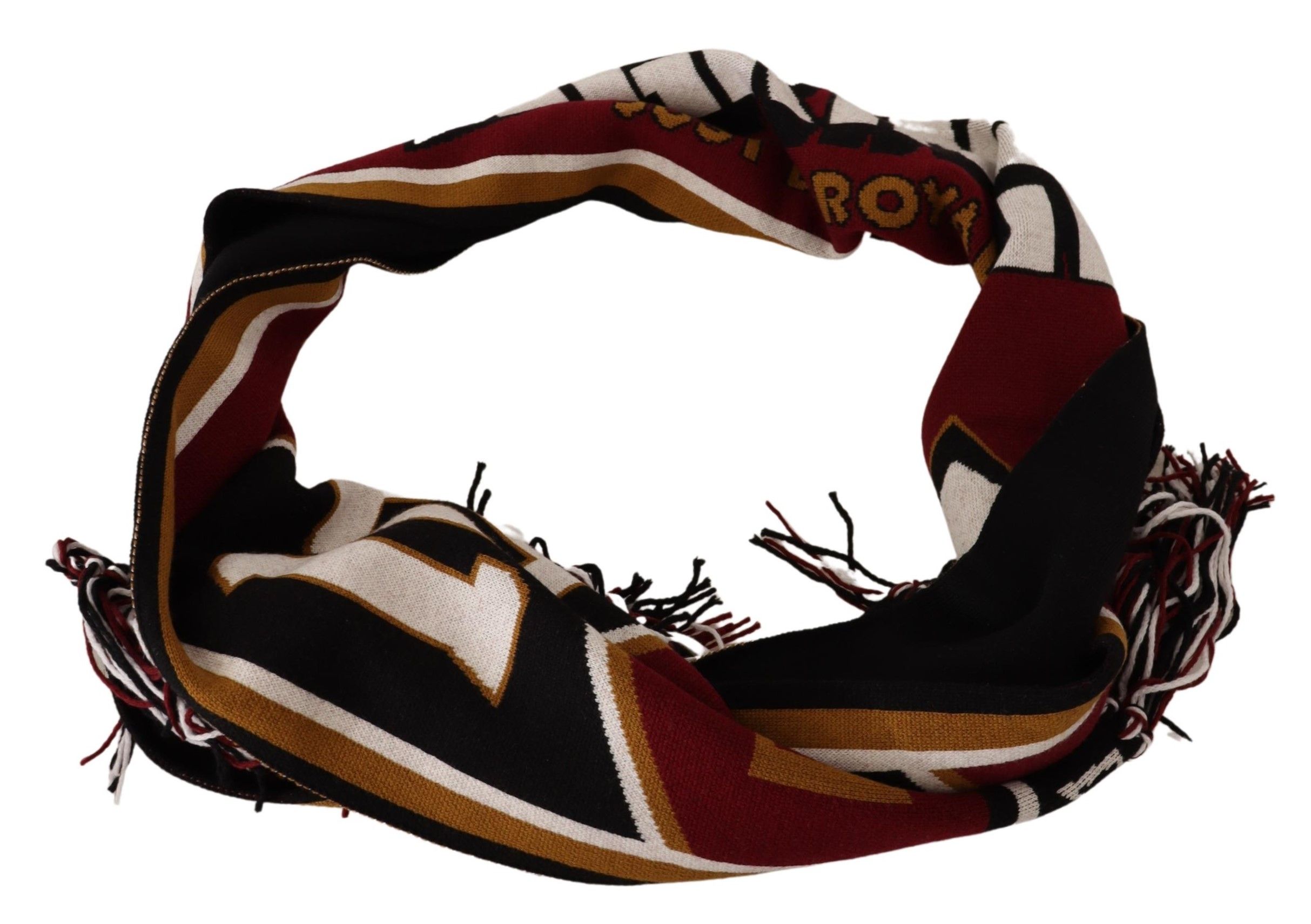 Dolce & Gabbana Multicolor Wool Knit DG King Shawl Wrap Scarf - Image 2