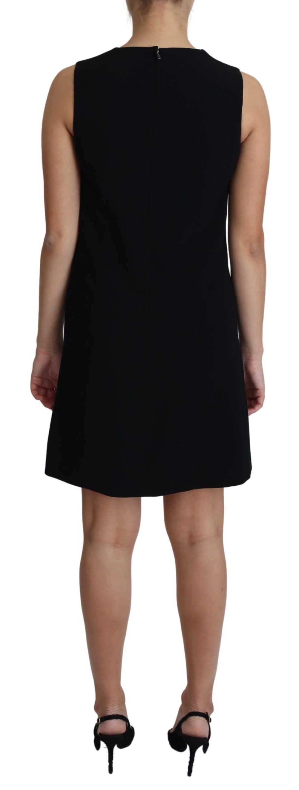 Dolce & Gabbana Black Viscose Stretch A-line Shift Mini Dress - Image 2