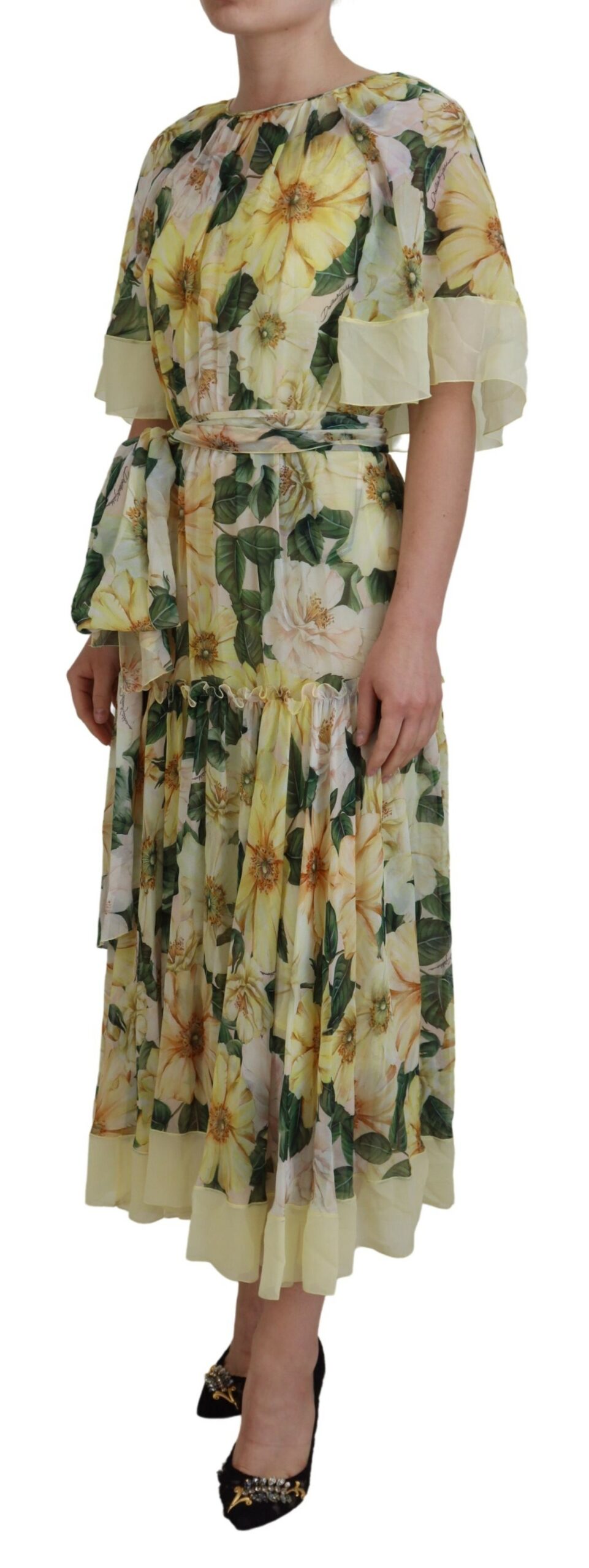Dolce & Gabbana Multicolor Silk Floral Print Long Maxi Dress - Image 2