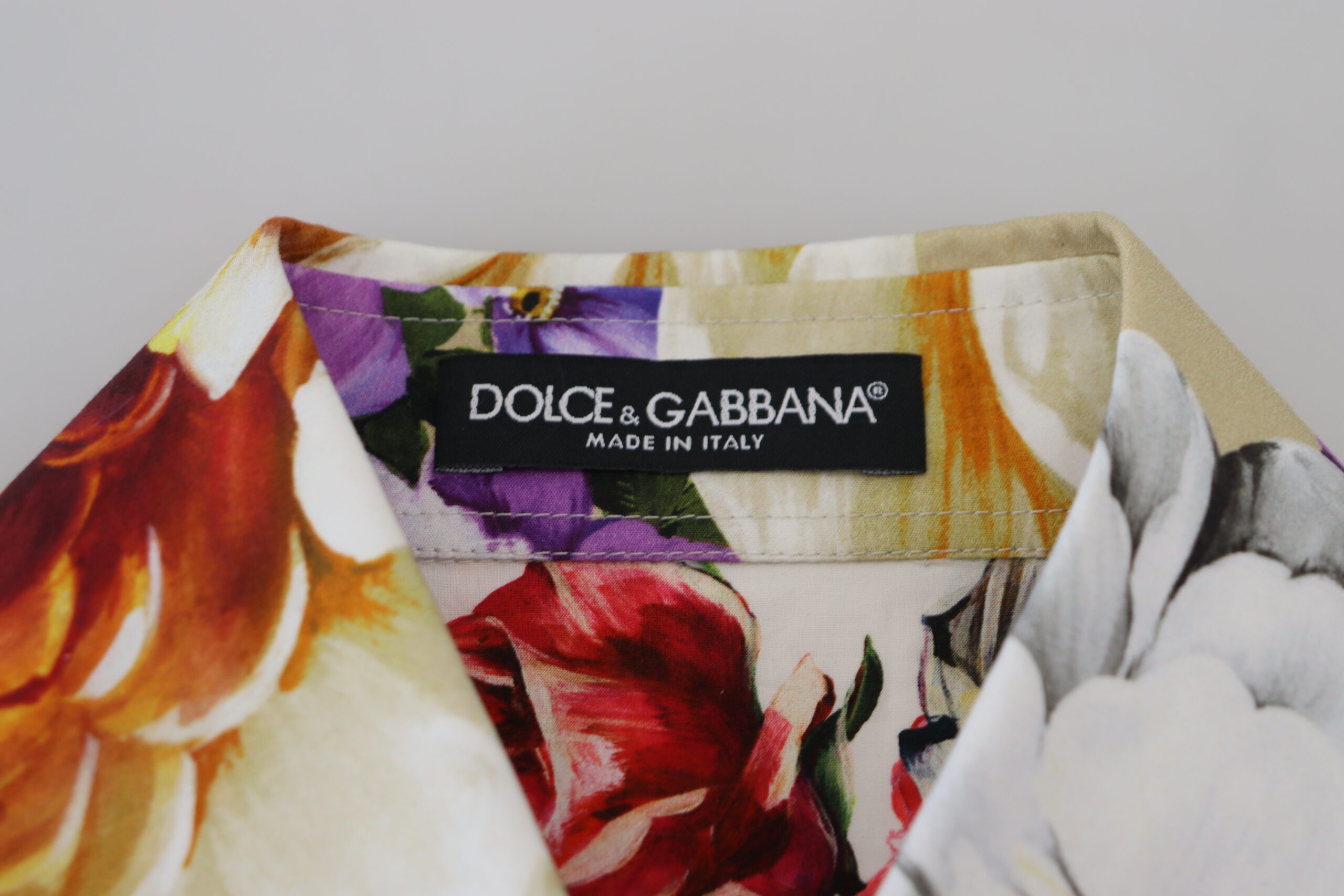 Dolce & Gabbana Multicolor Floral Cotton Collared Blouse Top - Image 6