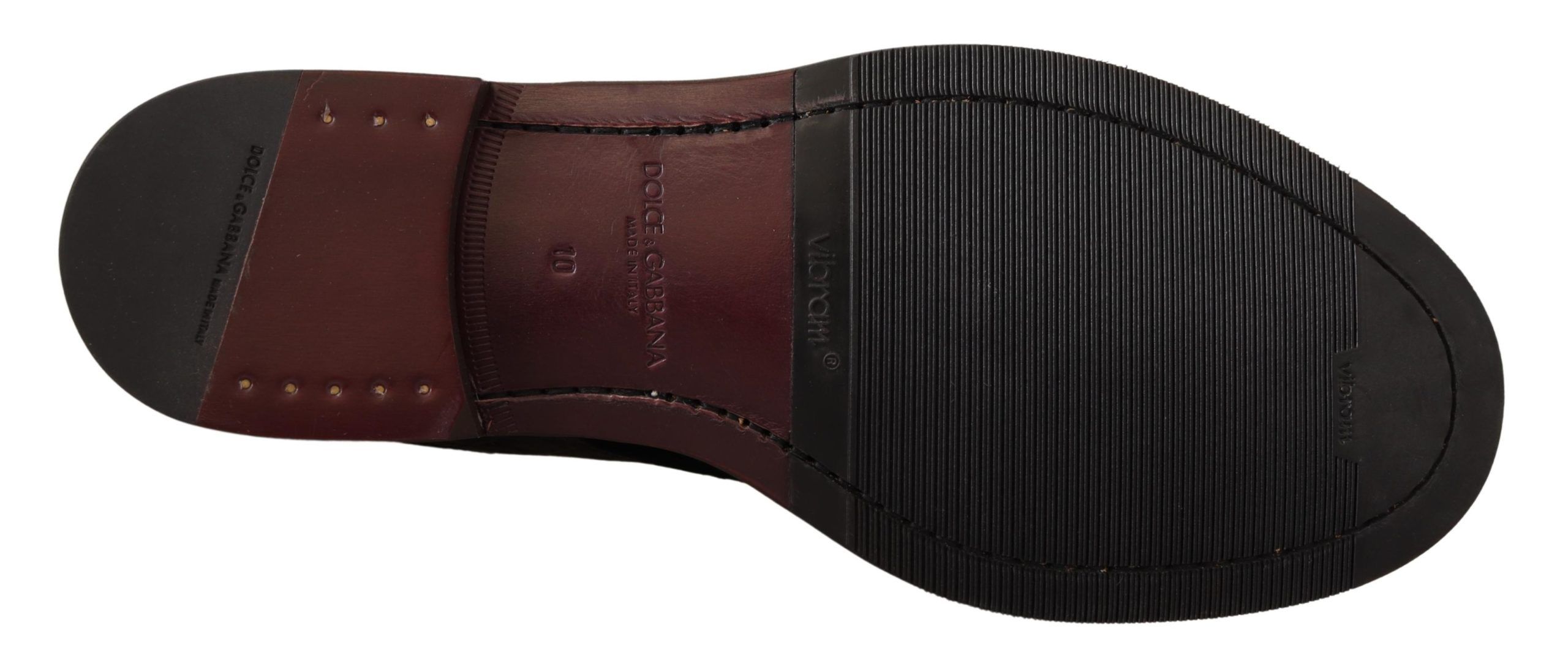 Dolce & Gabbana Black Velvet Exotic Leather Shoes - Image 5