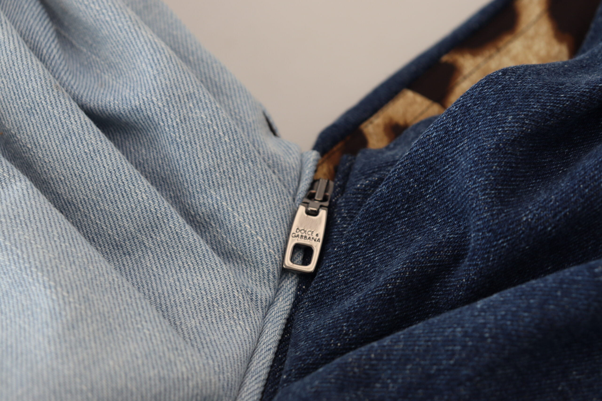 Dolce & Gabbana Two Tone Blue Patchwork Denim Mini Dress - Image 7