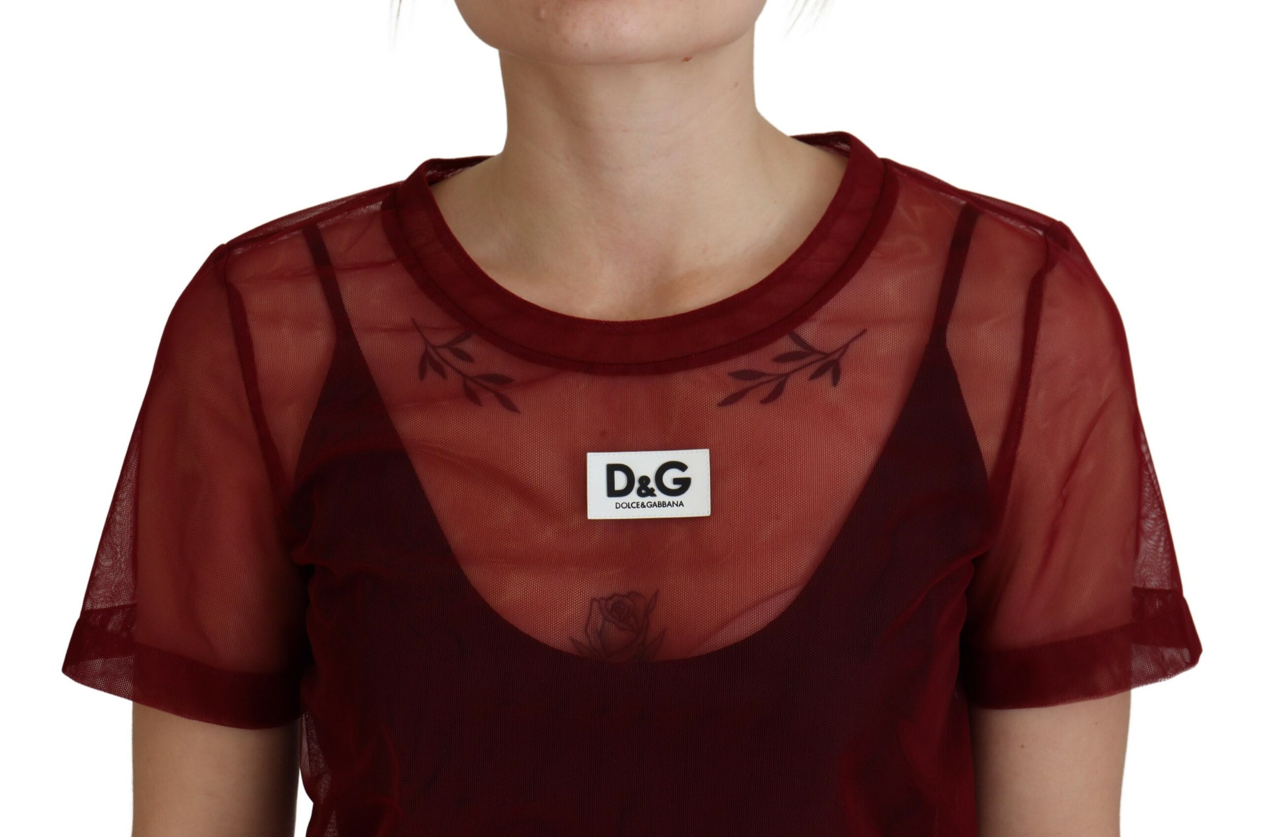 Dolce & Gabbana Maroon Nylon Two Layer Shift Mini Dress - Image 4