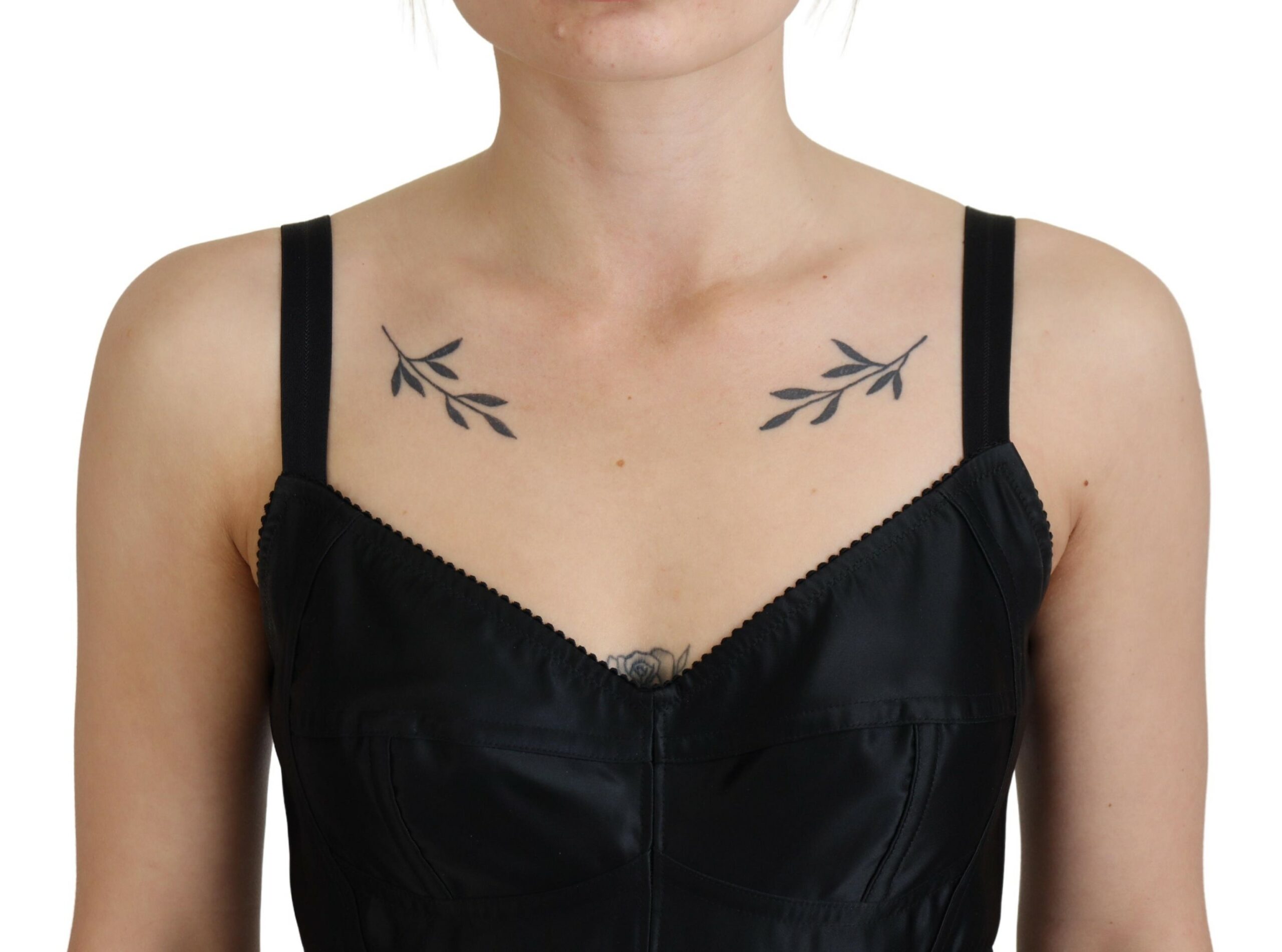 Dolce & Gabbana Black Fit Wool Stretch Sheath Mini Dress - Image 4