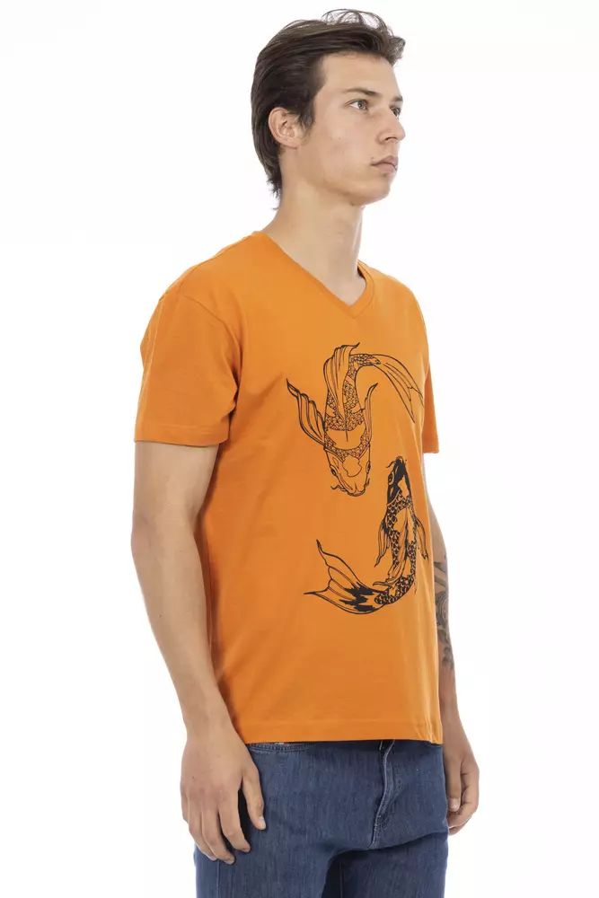 Trussardi Action Orange Cotton T-Shirt - Image 2