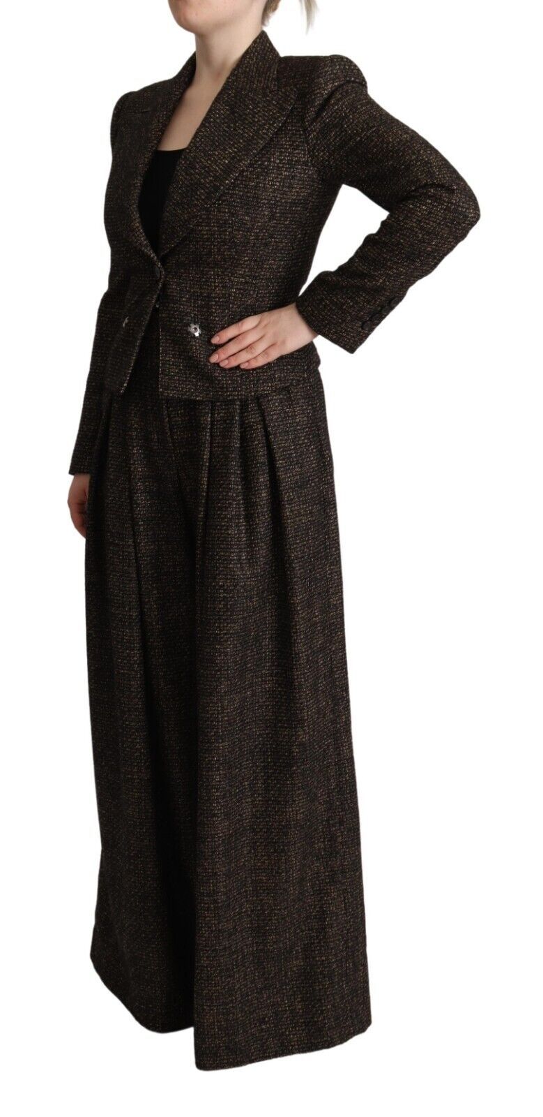 Dolce & Gabbana Dark Brown Wool Single Breasted 2 Pc Jacket Pants - Image 2