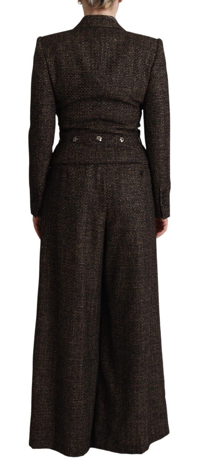 Dolce & Gabbana Dark Brown Wool Single Breasted 2 Pc Jacket Pants - Image 3