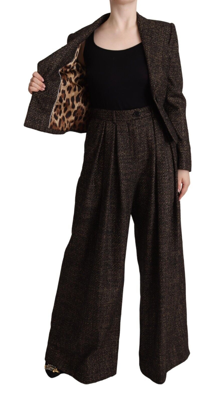 Dolce & Gabbana Dark Brown Wool Single Breasted 2 Pc Jacket Pants - Image 5