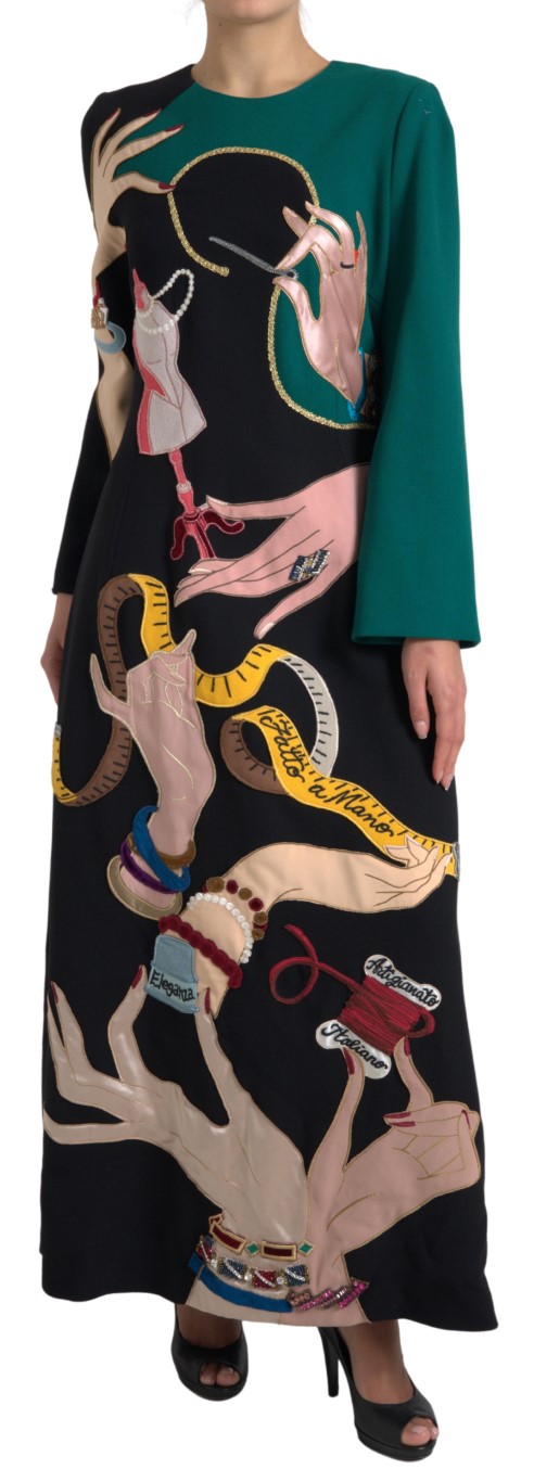Dolce & Gabbana Multicolor Long Sleeves A-line Maxi Dress - Image 2