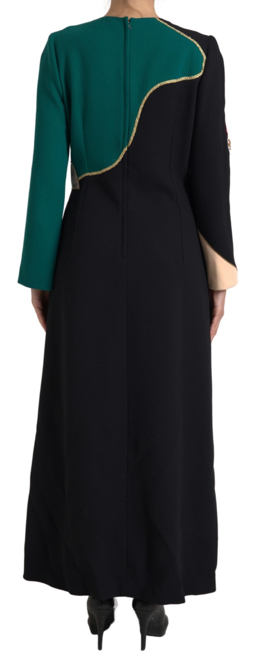 Dolce & Gabbana Multicolor Long Sleeves A-line Maxi Dress - Image 3